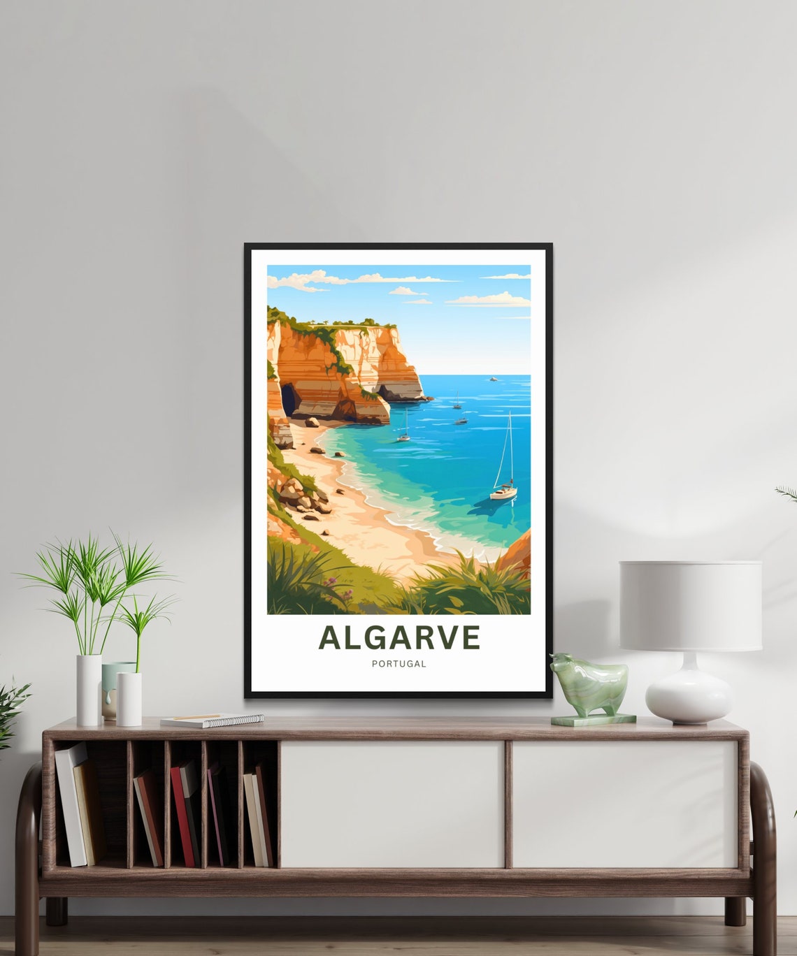 Algarve Portugal Sea Arch Cove Turquoise Water Beach Scene Poster - Image 2
