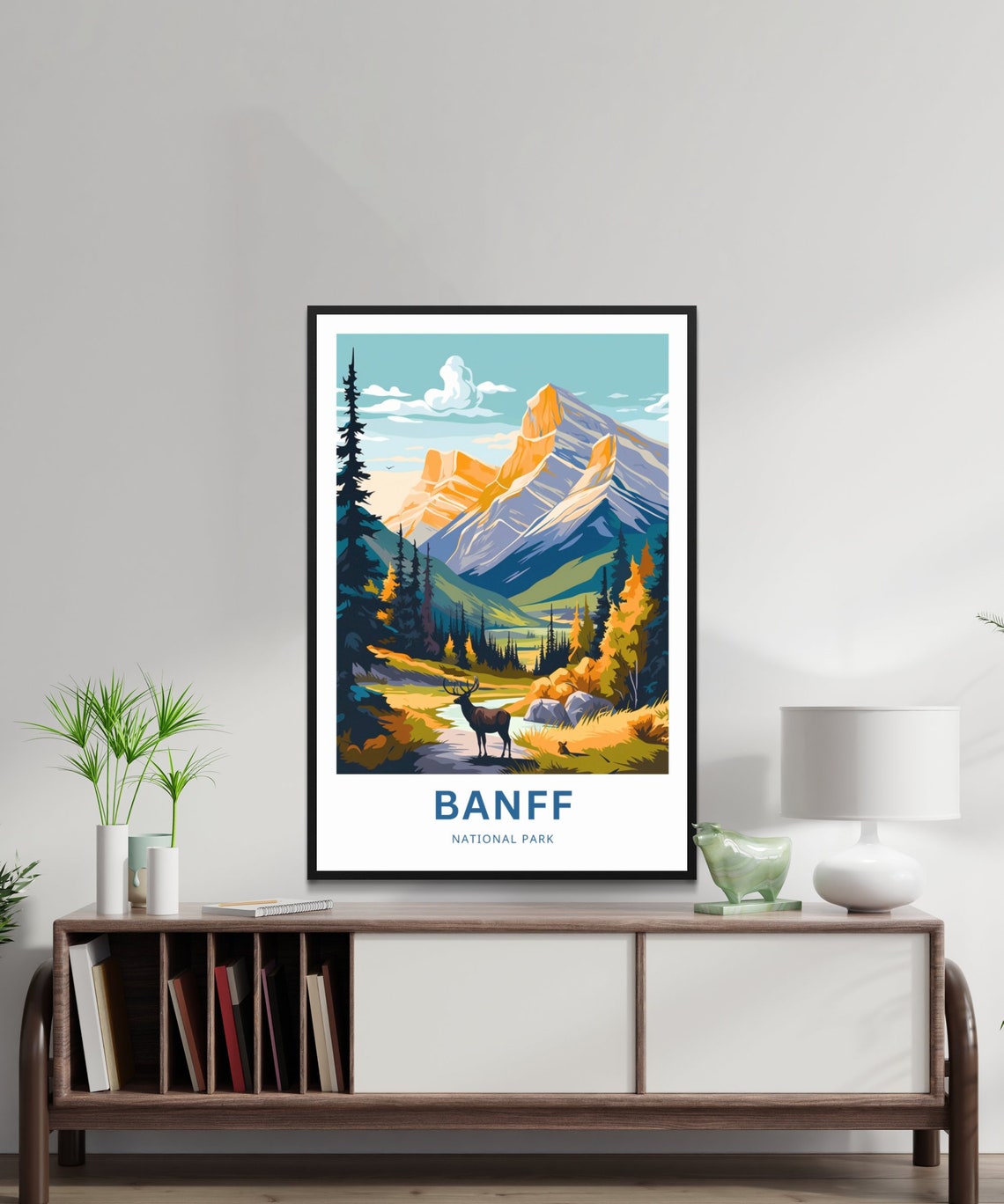 Personalized Banff National Park Elk Meadow Custom Text Poster - Image 2