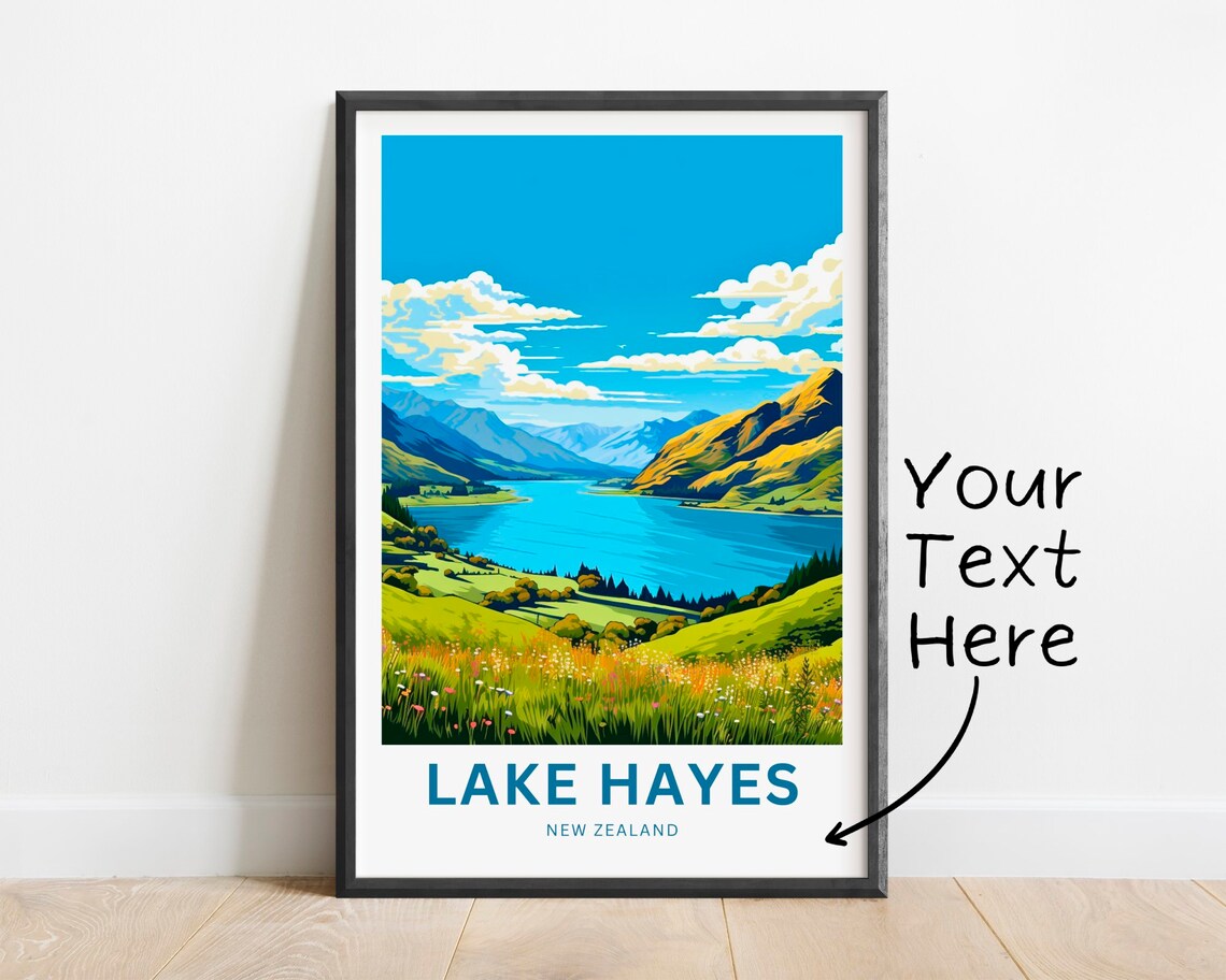 Lake Hayes New Zealand Personalized Golden Hills Lake Poster