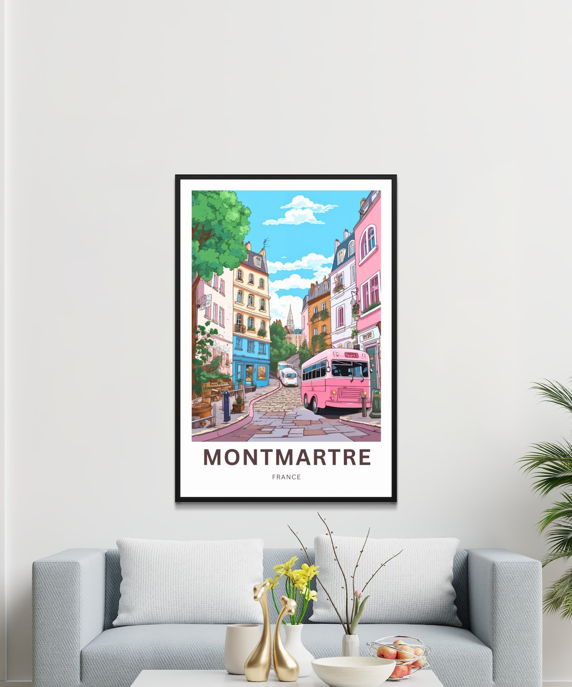 Montmartre France Colorful Street Corner Charming Travel Poster - Image 3