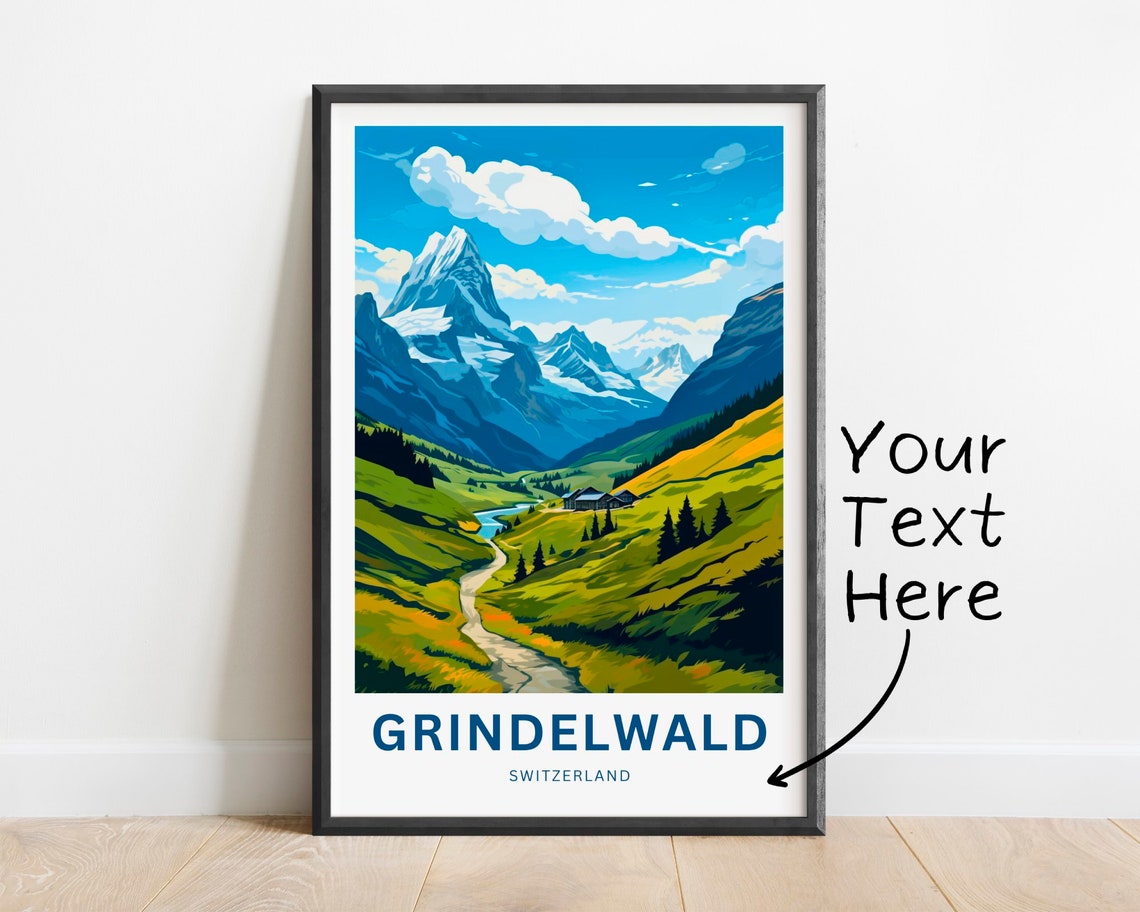 Personalized Grindelwald Switzerland Alpine Valley Custom Poster