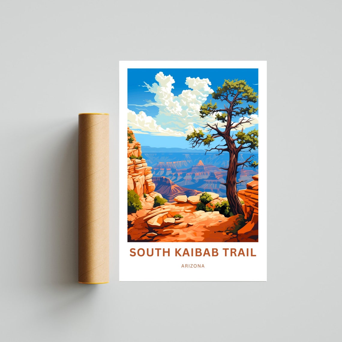 Personalized South Kaibab Trail Travel Print South Kaibab Trail Poster Arizona Wall Art Framed Present Gift Arizona Present - Image 4