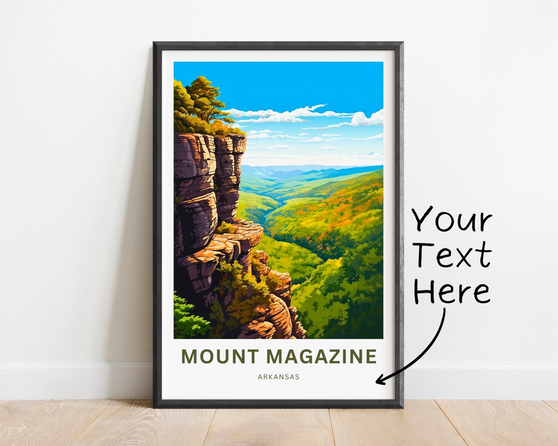 Personalized Mount Magazine Arkansas Bluff Vista Travel Poster