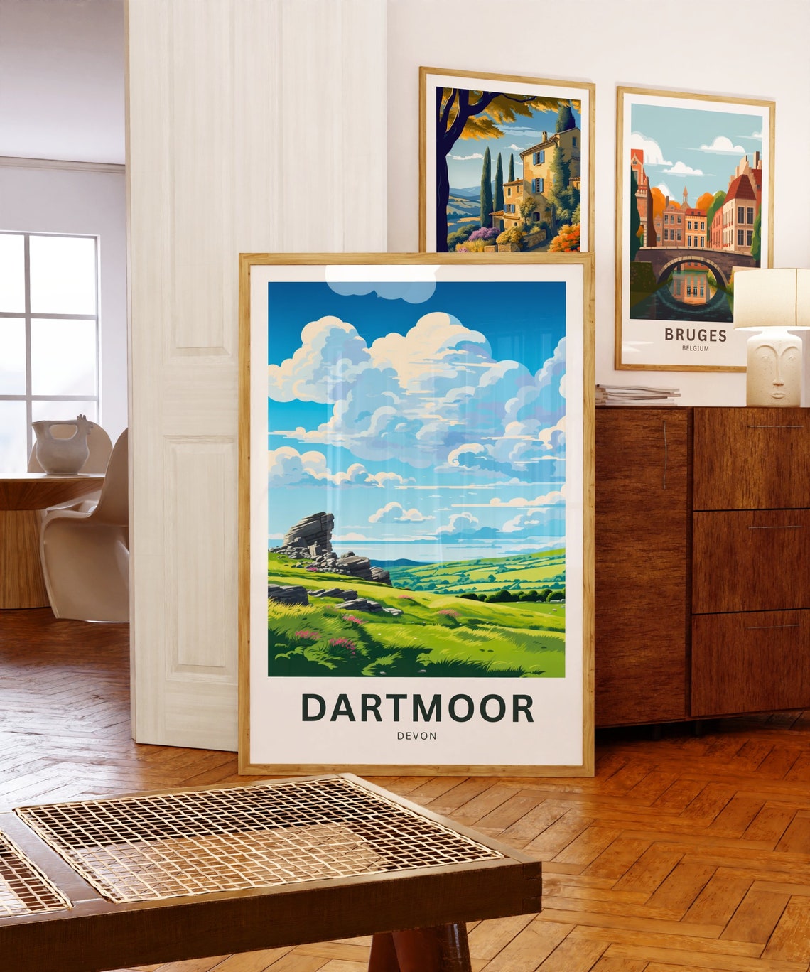 Dartmoor Devon Granite Tor and Rolling Moor Under Big Skies Poster - Image 5