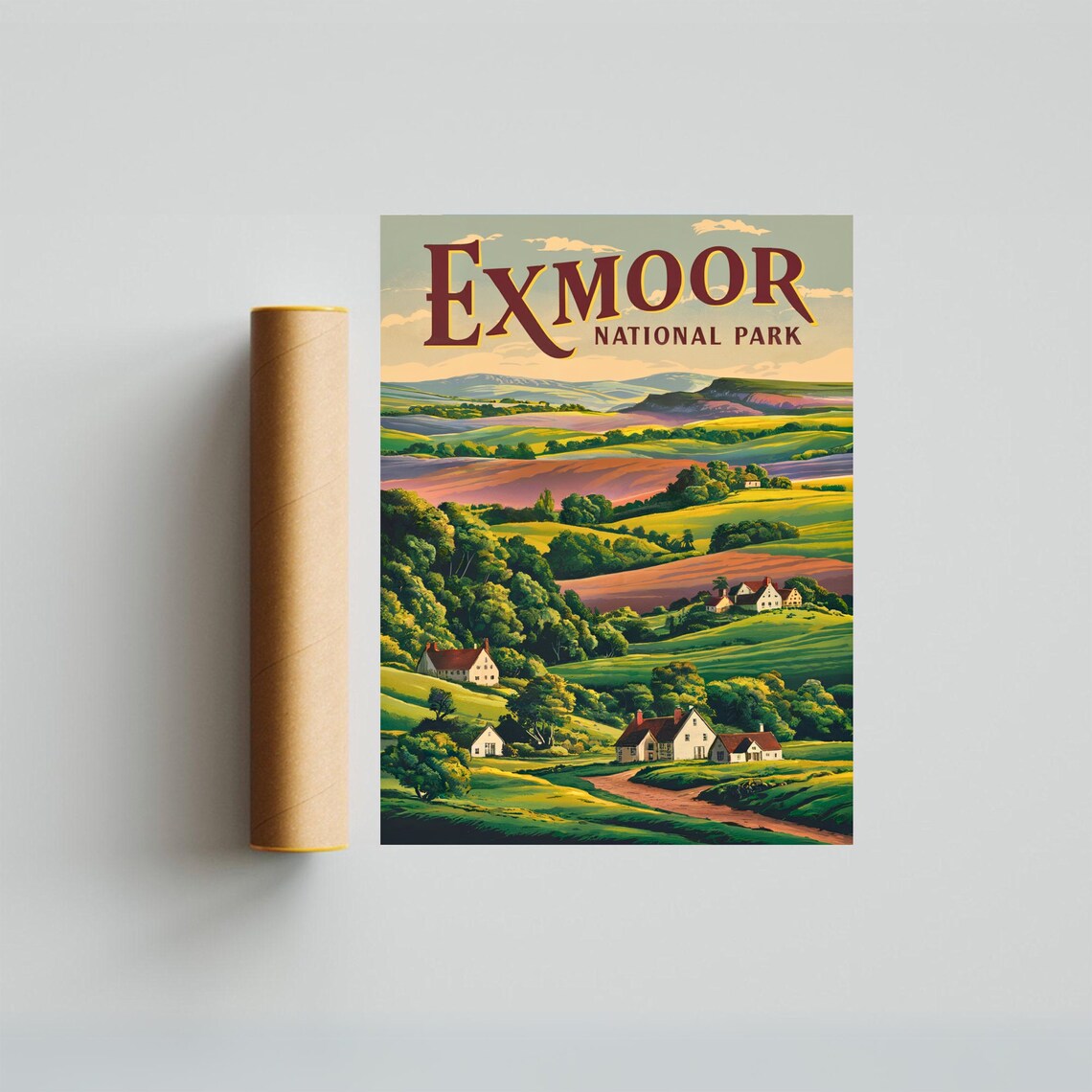 Exmoor National Park Vintage Valley Farm Retro Travel Poster - Image 4