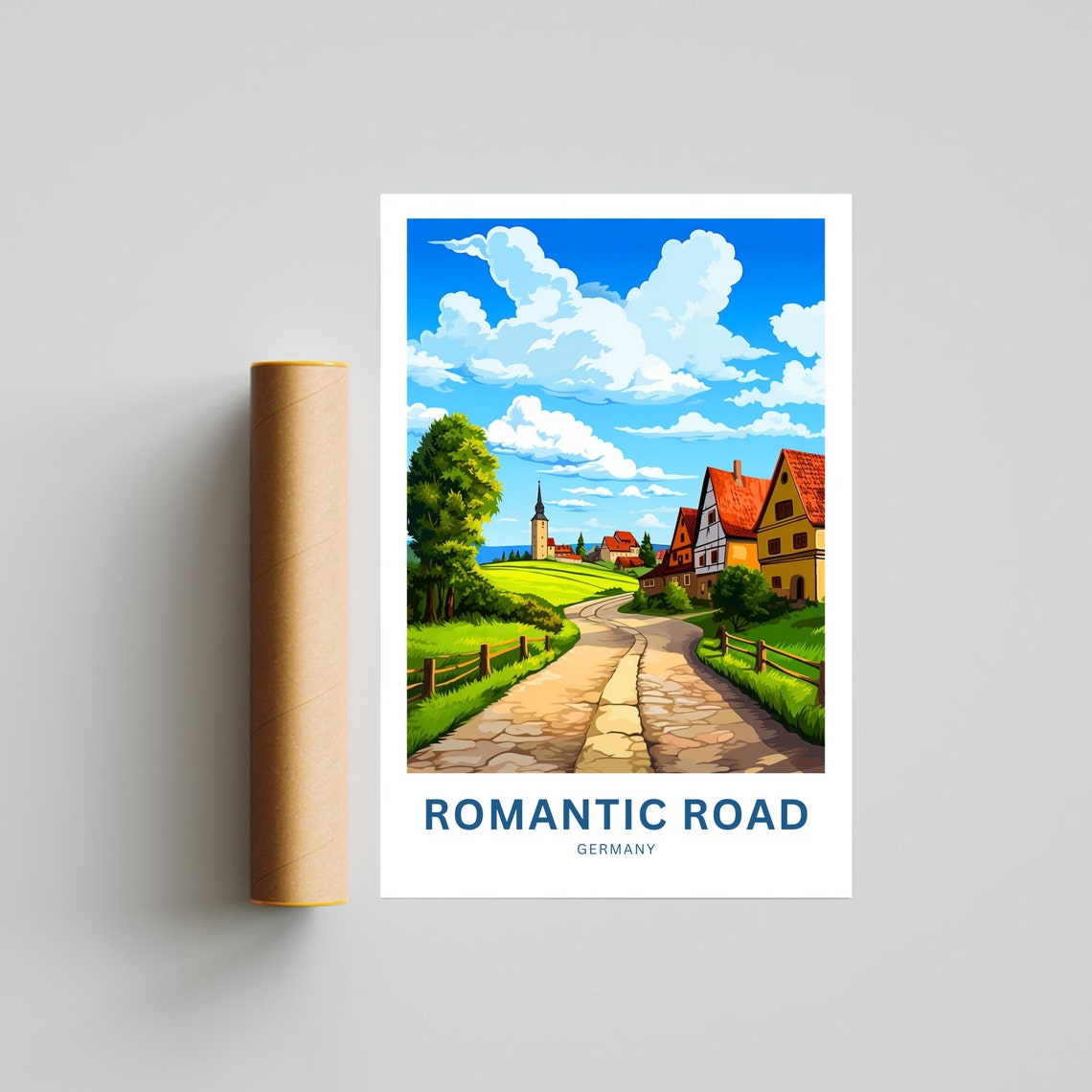 Romantic Road Germany Personalized Country Lane Town Travel Poster - Image 4