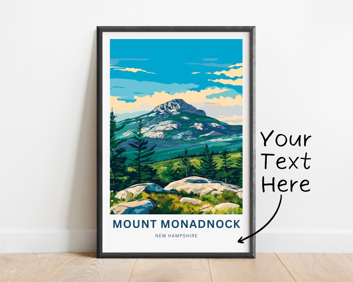 Personalized Mount Monadnock Travel Poster, New Hampshire