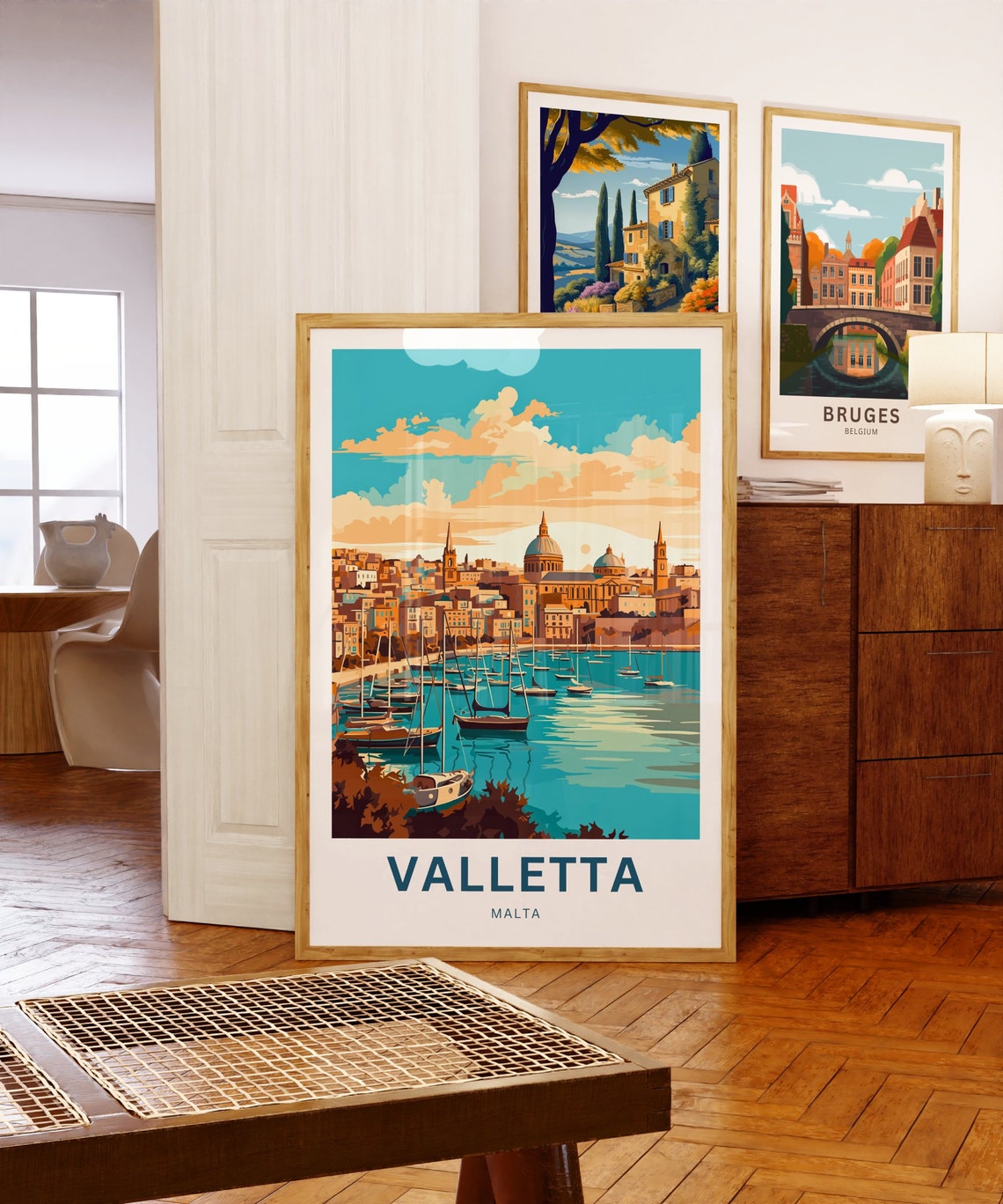 Personalized Valletta Malta Marina Sailboats Harbor View Poster - Image 5