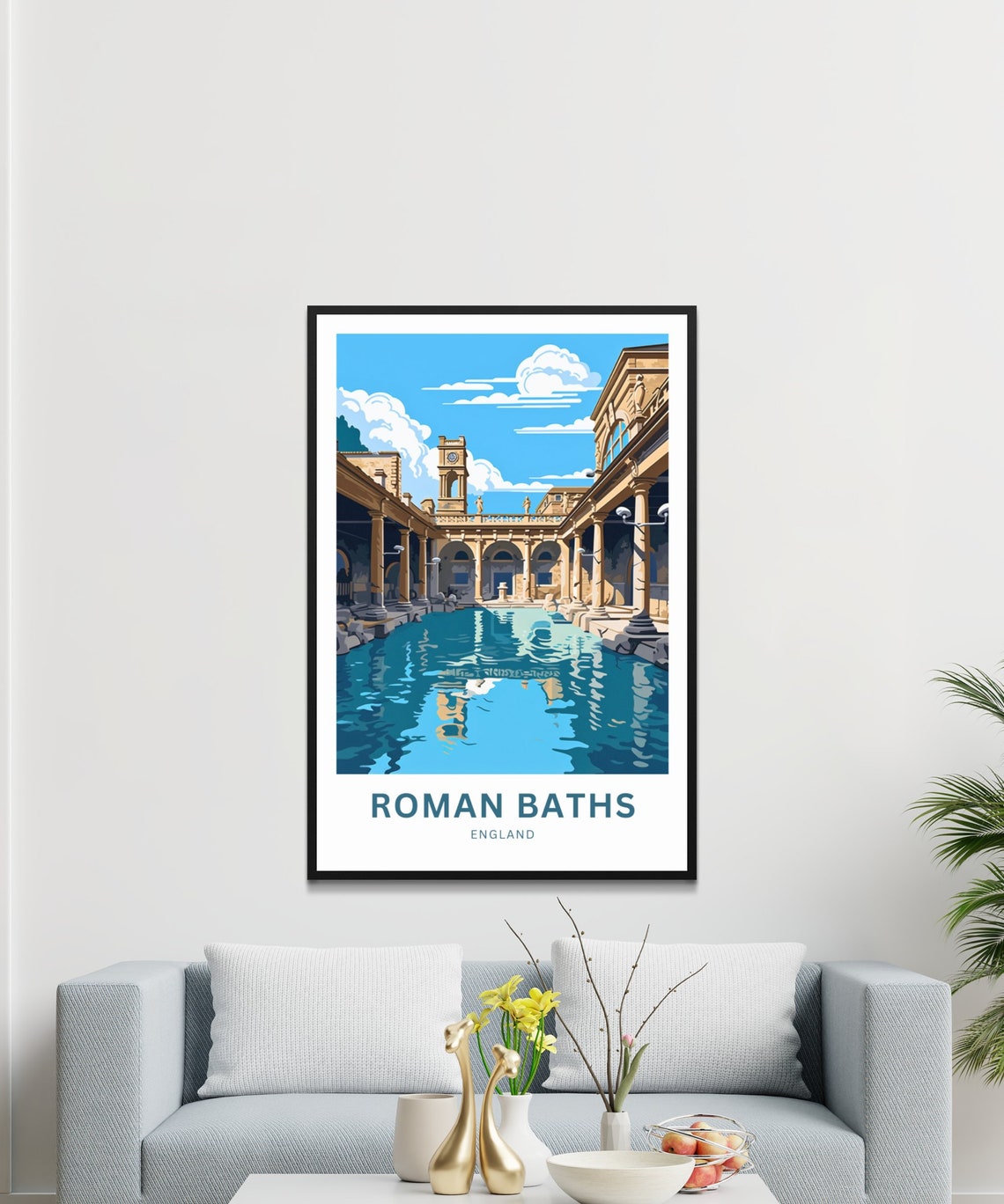 Roman Baths England Great Bath Colonnade Historic Travel Poster - Image 2