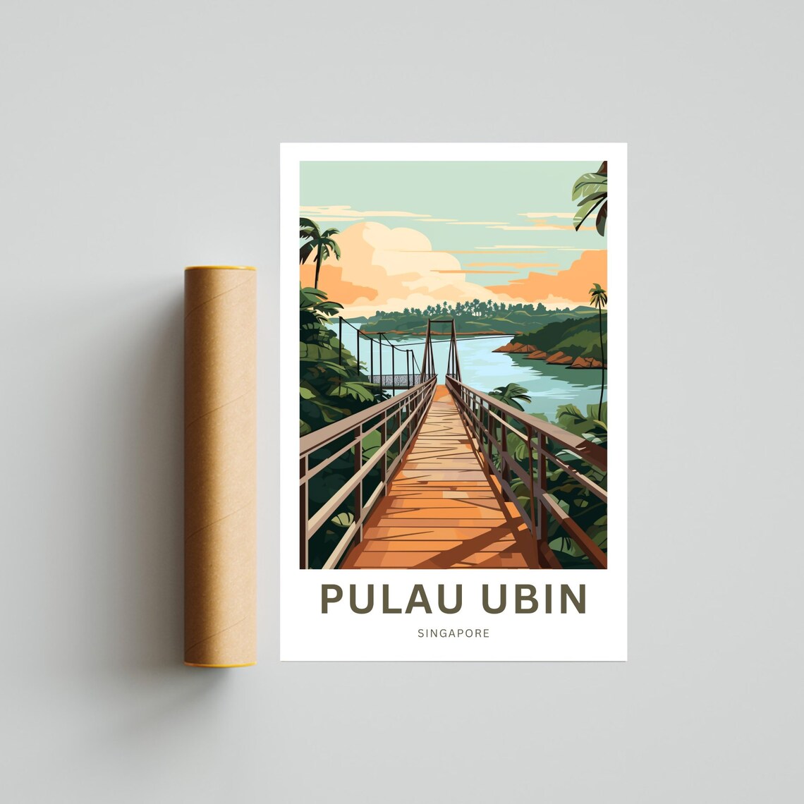 Pulau Ubin Travel Poster, Singapore Wall Art - Image 4