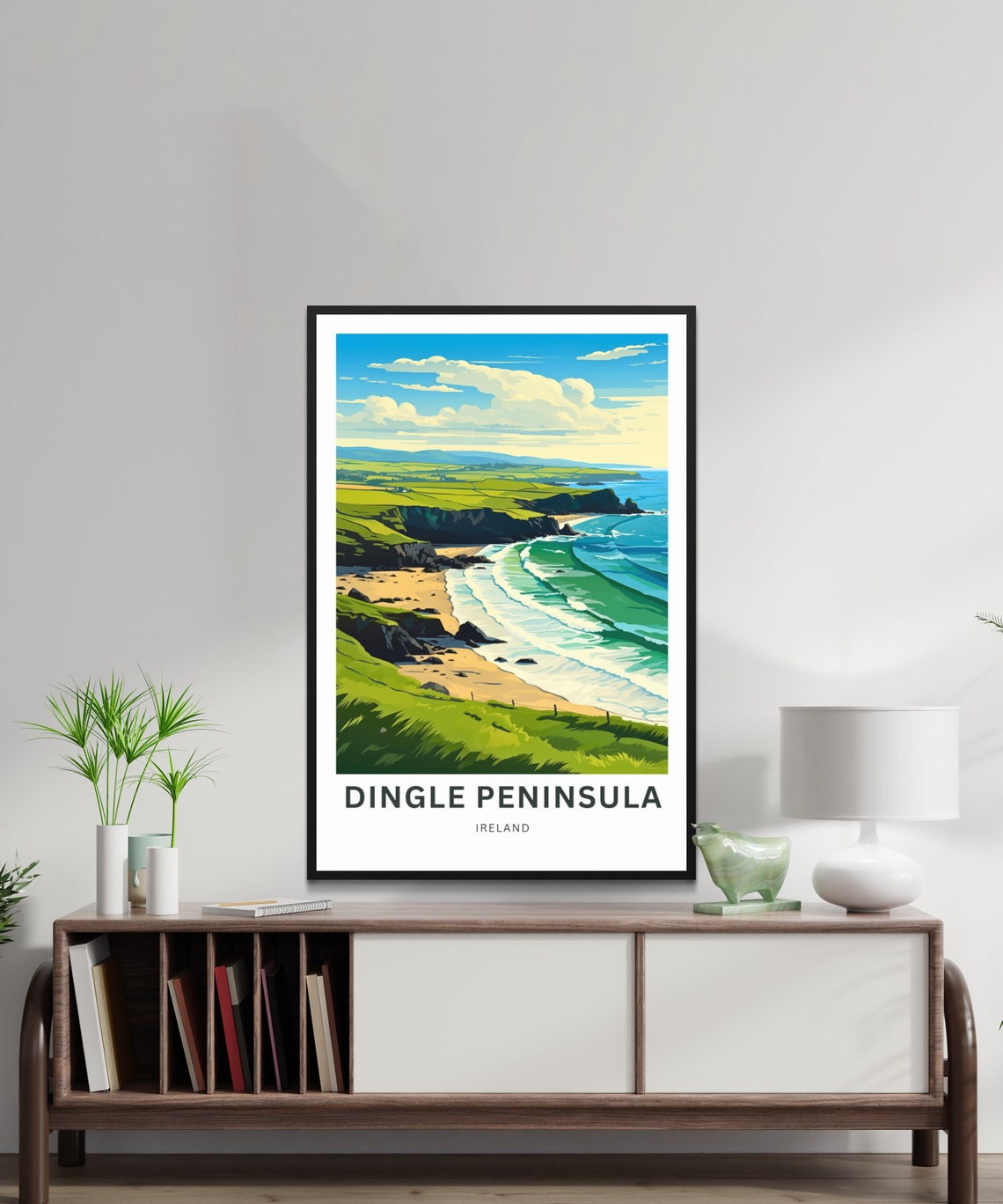 Dingle Peninsula Ireland Dune Fence Beach Turquoise Waves Poster - Image 2