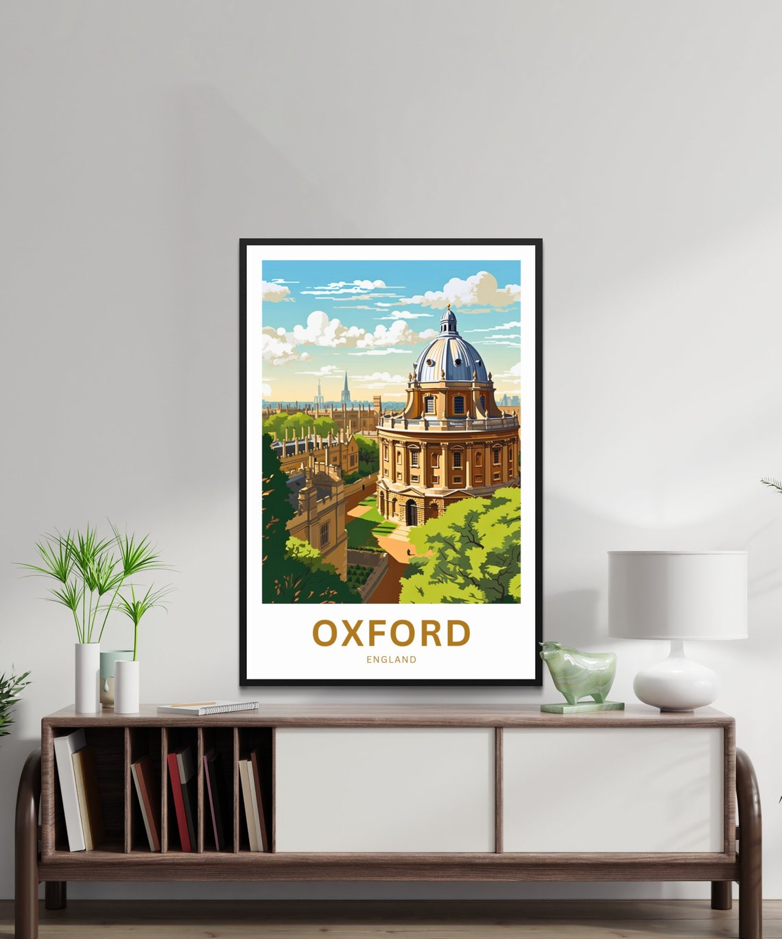 Personalized Oxford England Historic Dome Custom Text Travel Poster - Image 2