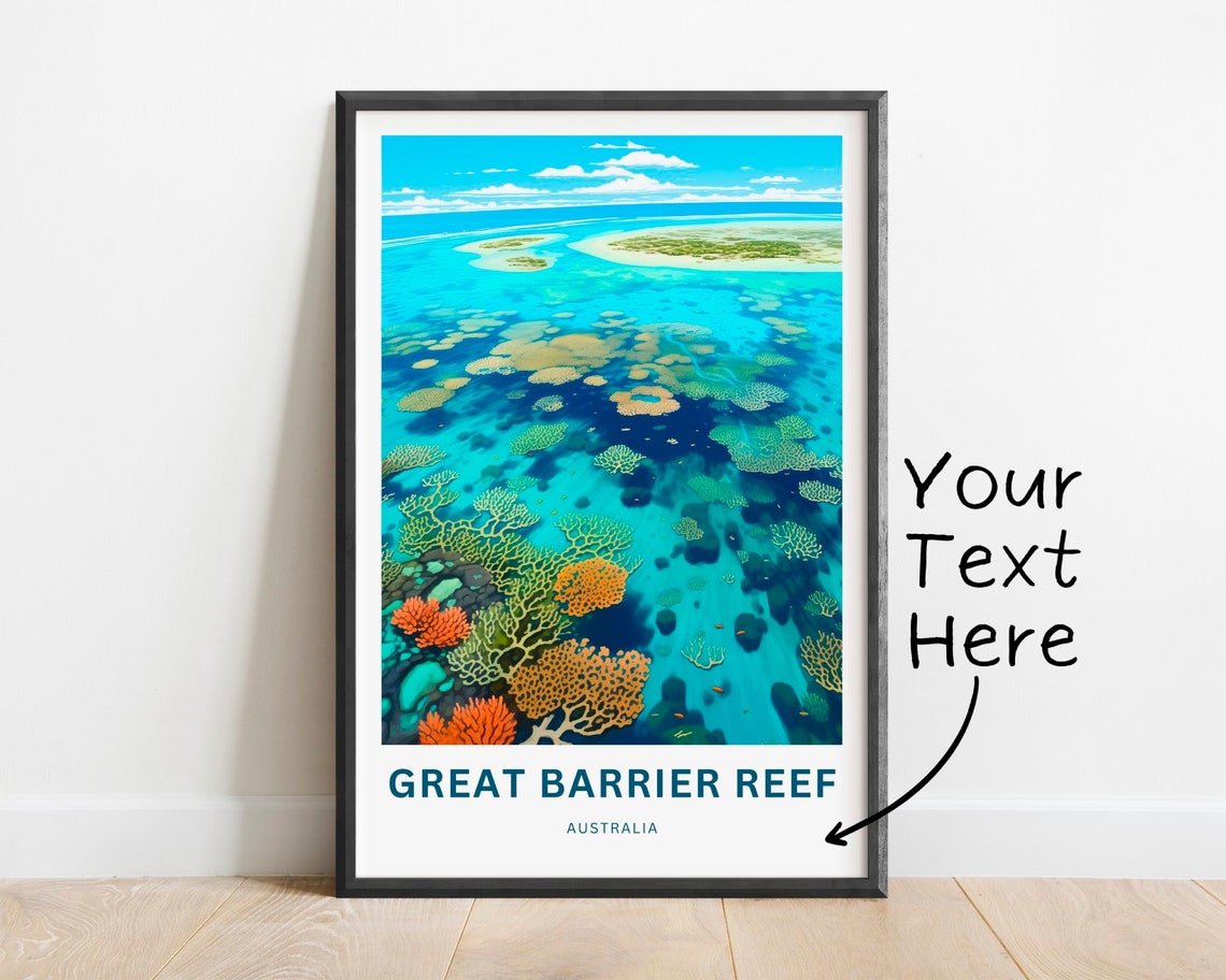 Great Barrier Reef Australia Turquoise Atoll Lagoon Scene Poster - Image 2