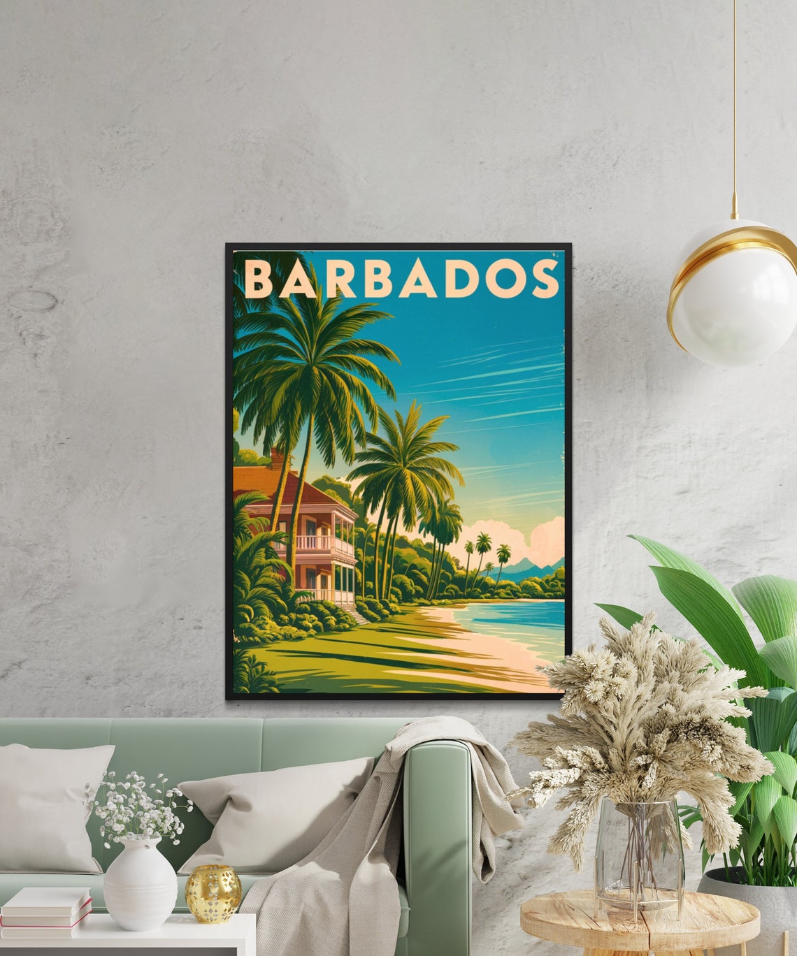 Barbados Vintage Travel Poster Barbados Print Caribbean Wall Art Framed Gift Caribbean Present - Image 3