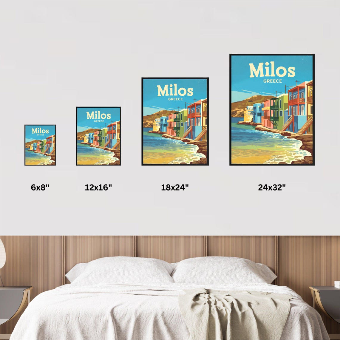 Milos Greece Colorful Waterfront Houses on the Aegean Coast Poster - Image 2