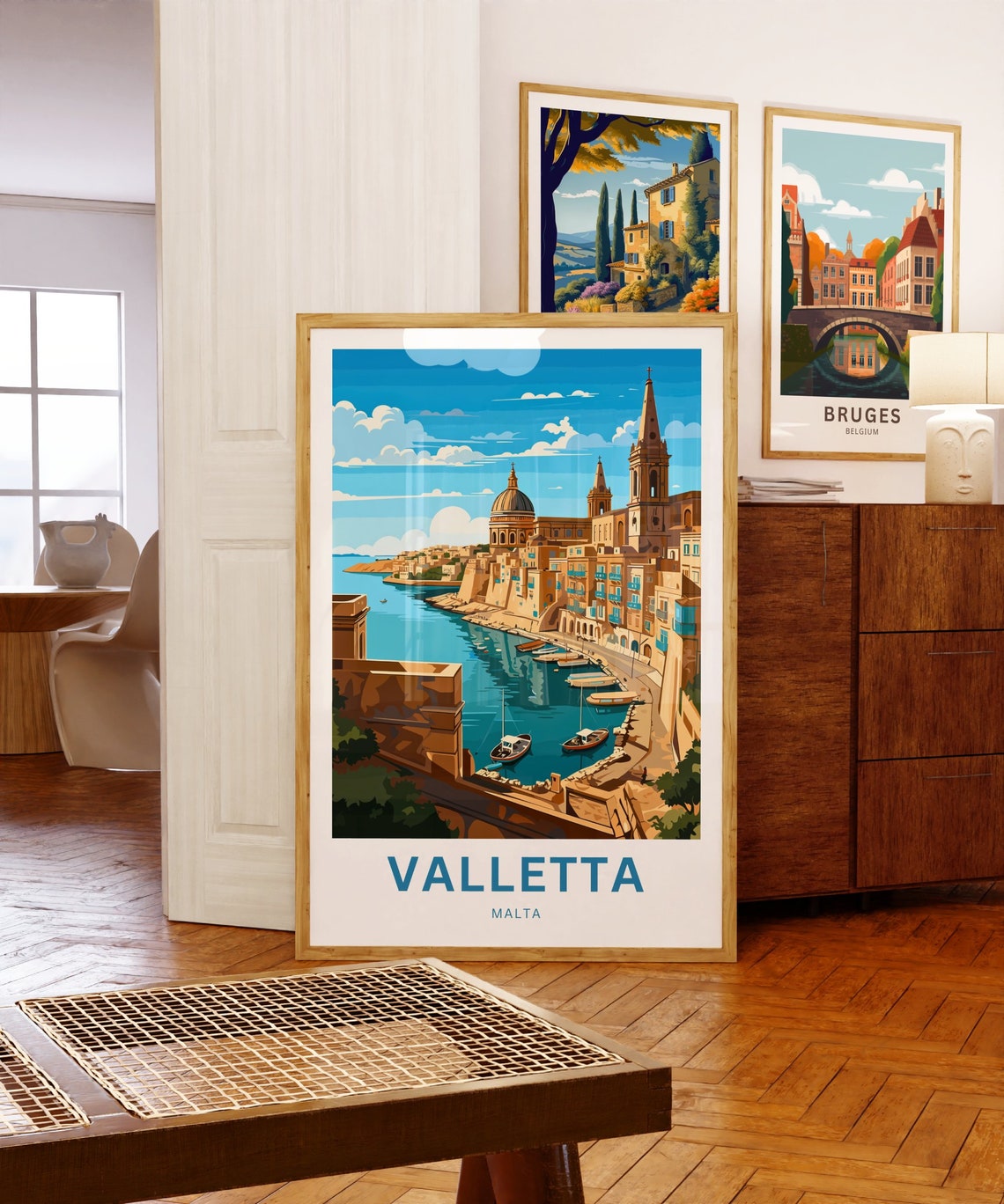 Valletta Malta Harbor Walls Bastions City View Travel Poster - Image 5