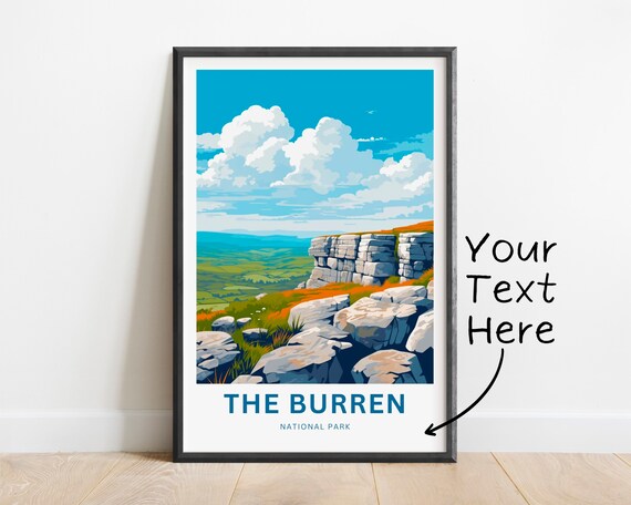 Personalized The Burren National Park Limestone Cliffs Custom Name Poster
