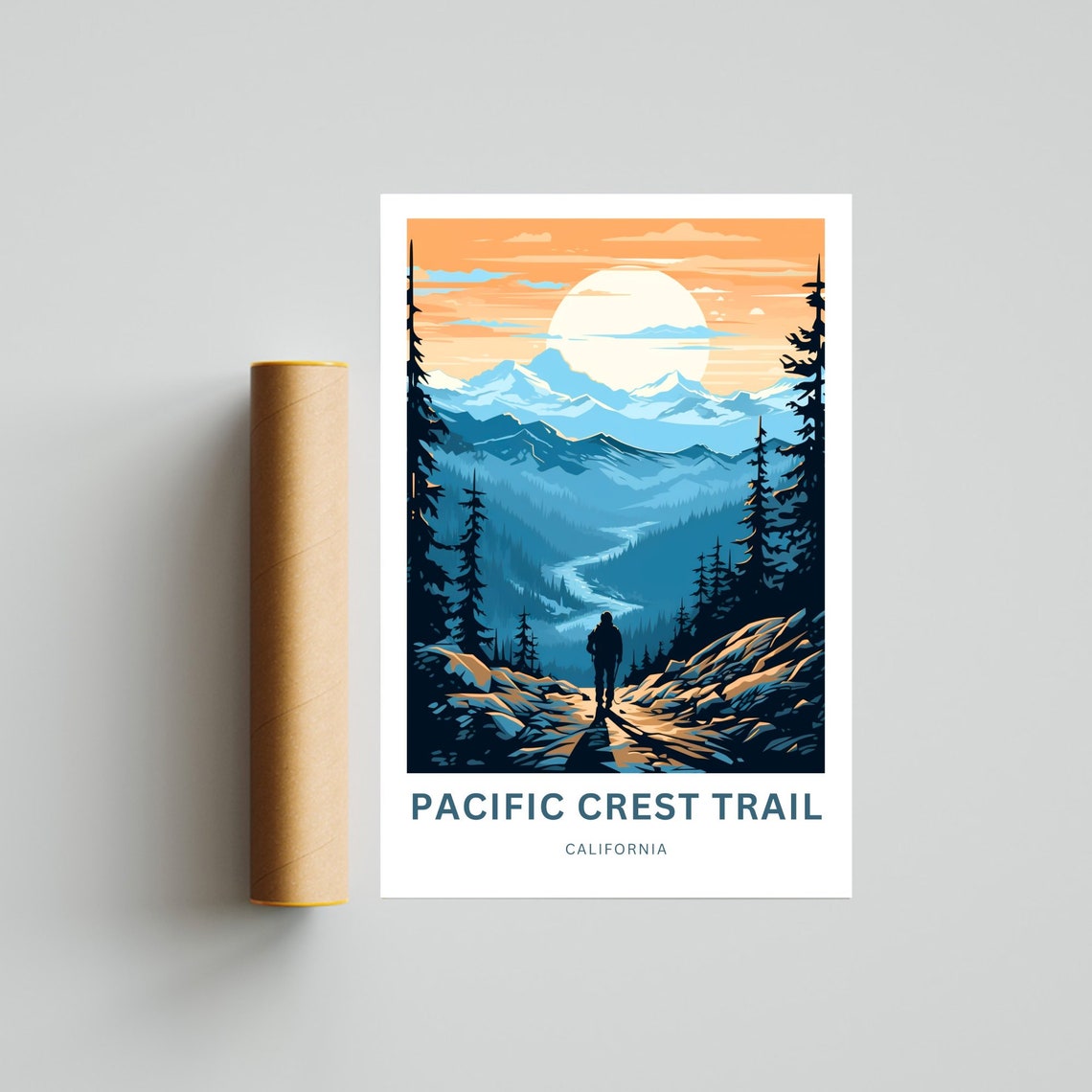 Pacific Crest Trail Travel Print Pacific Crest Trail Poster California Wall Art Framed Present Gift California Present - Image 4