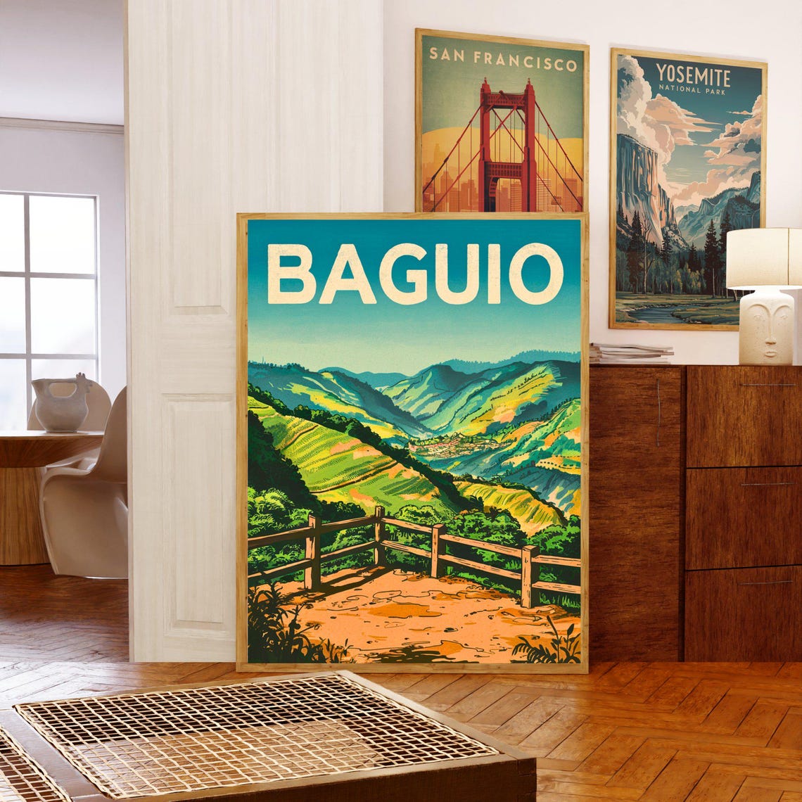 Baguio City Philippines Mountain Terraces Overlook Vintage Poster - Image 5