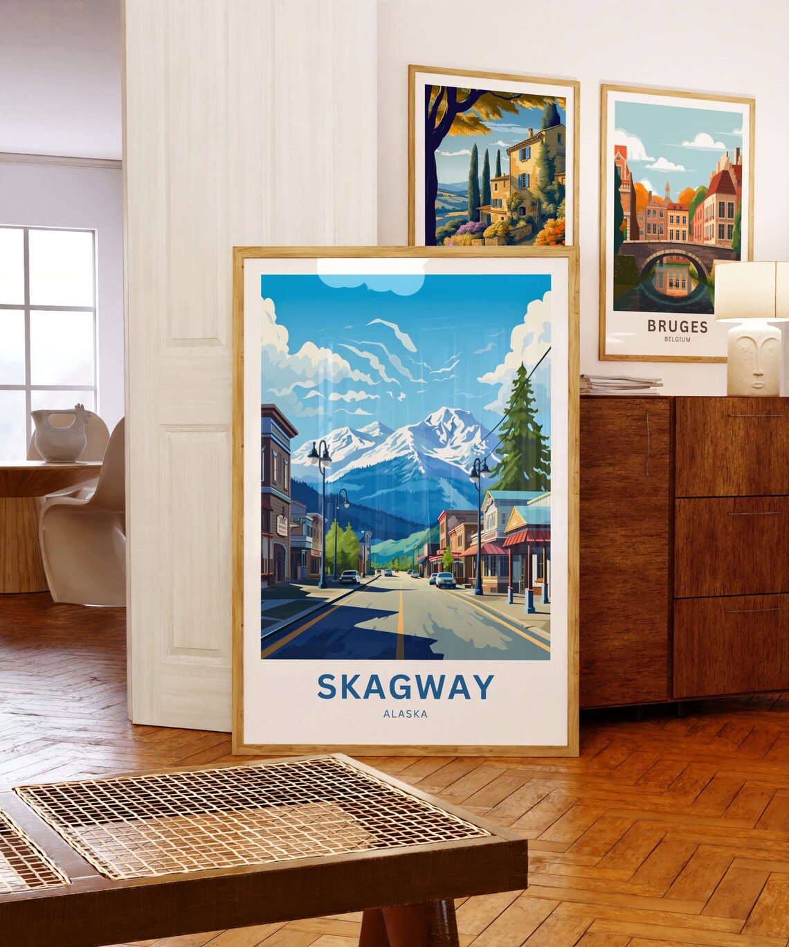 Skagway Alaska Downtown Street Big Snowy Mountain View Poster - Image 5