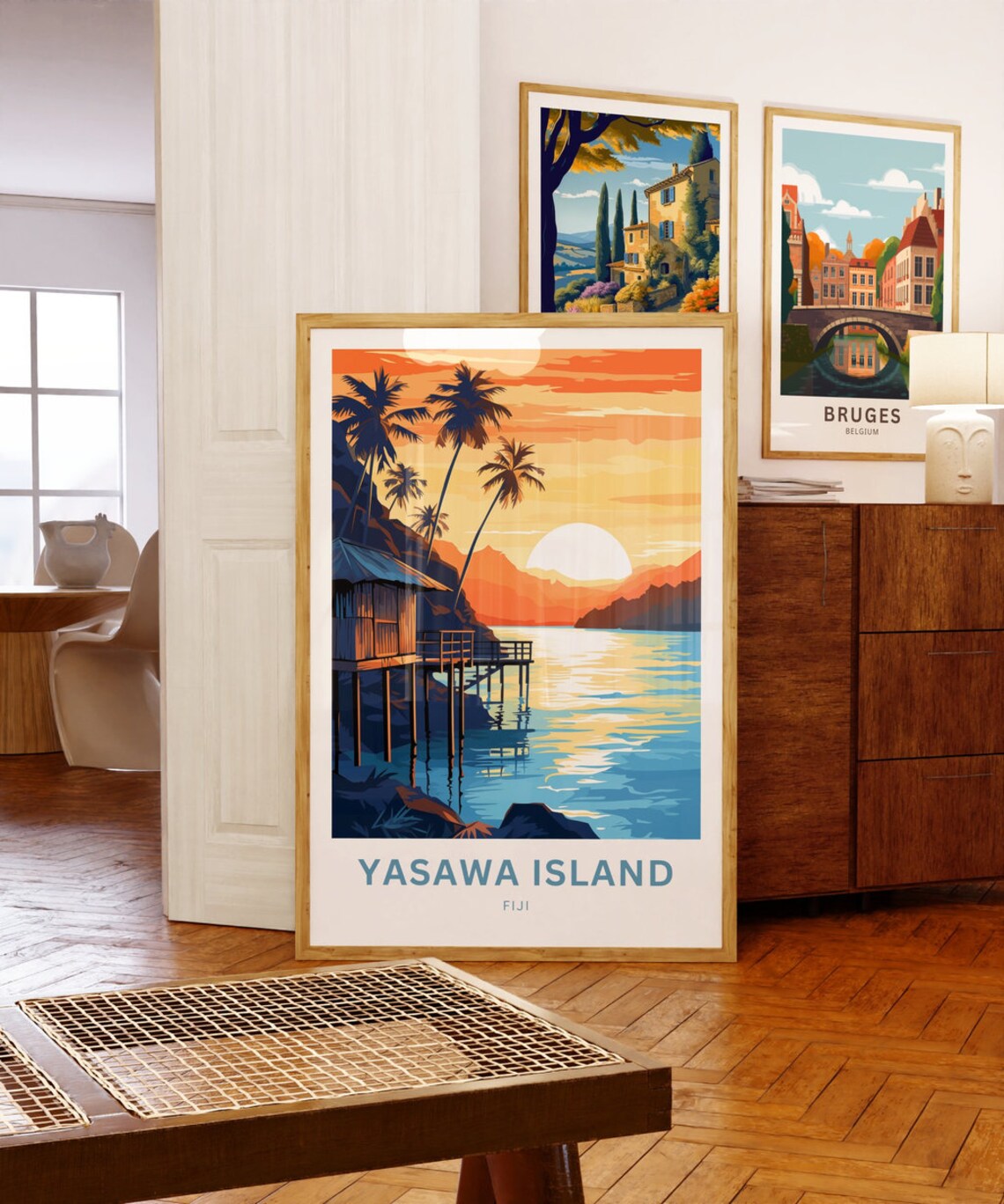 Yasawa Island Fiji Personalized Sunset Overwater Bungalow Poster - Image 5