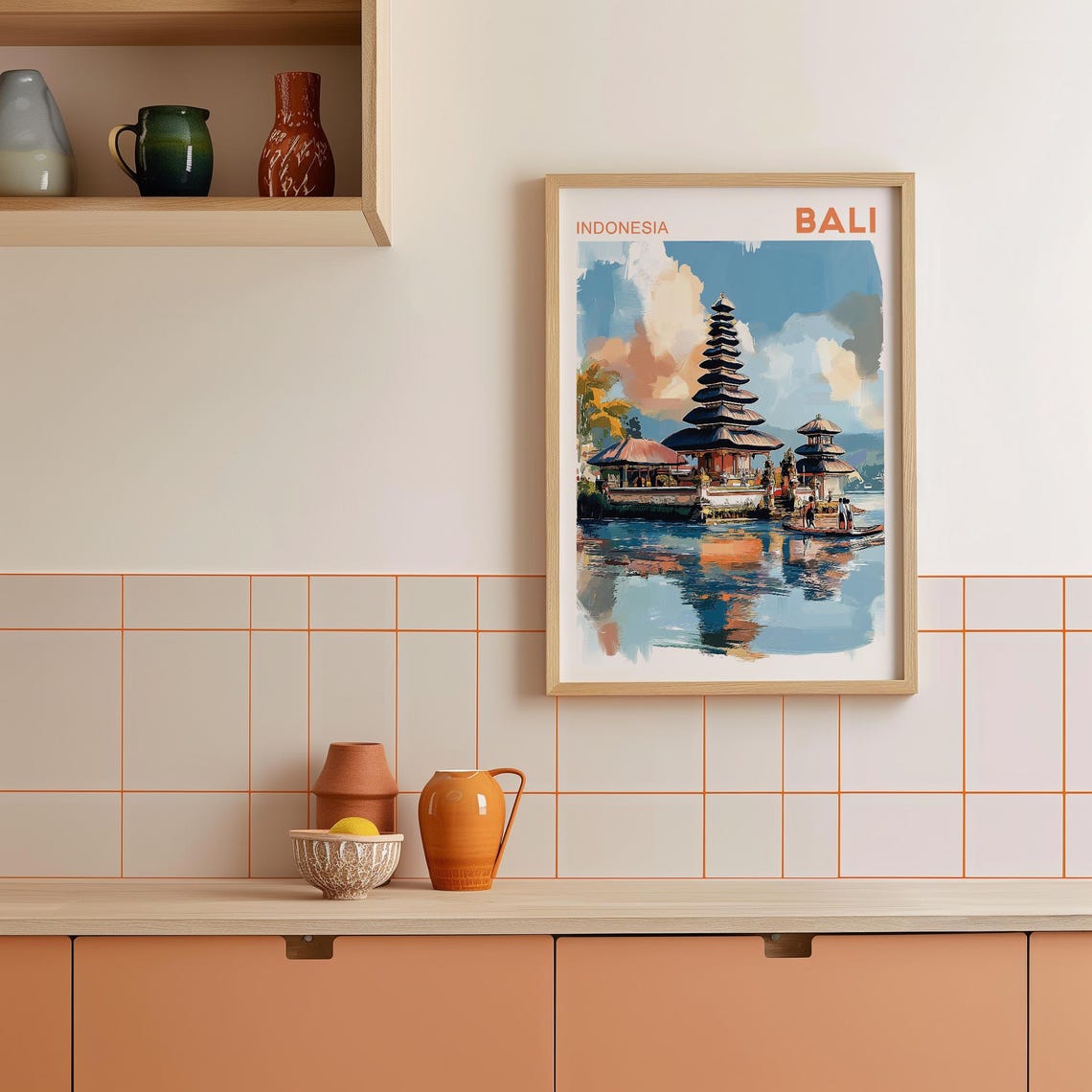 Pura Ulun Danu Bratan - Vintage Travel Poster - Image 2