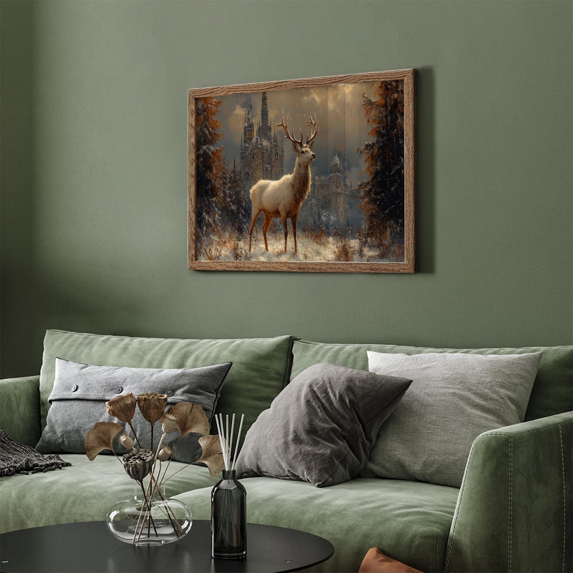 Vintage Reindeer In Snow Frame Tv Art Deer Oil Painting Winter Frame Tv Art Country Farmhouse Screensaver Woodland Animal - Image 5