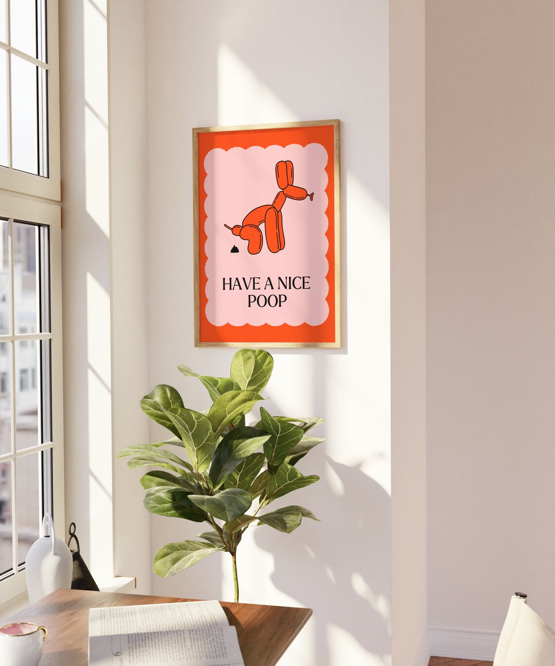 Have A Nice Poop Balloon Dog Bathroom Art Print - Image 3