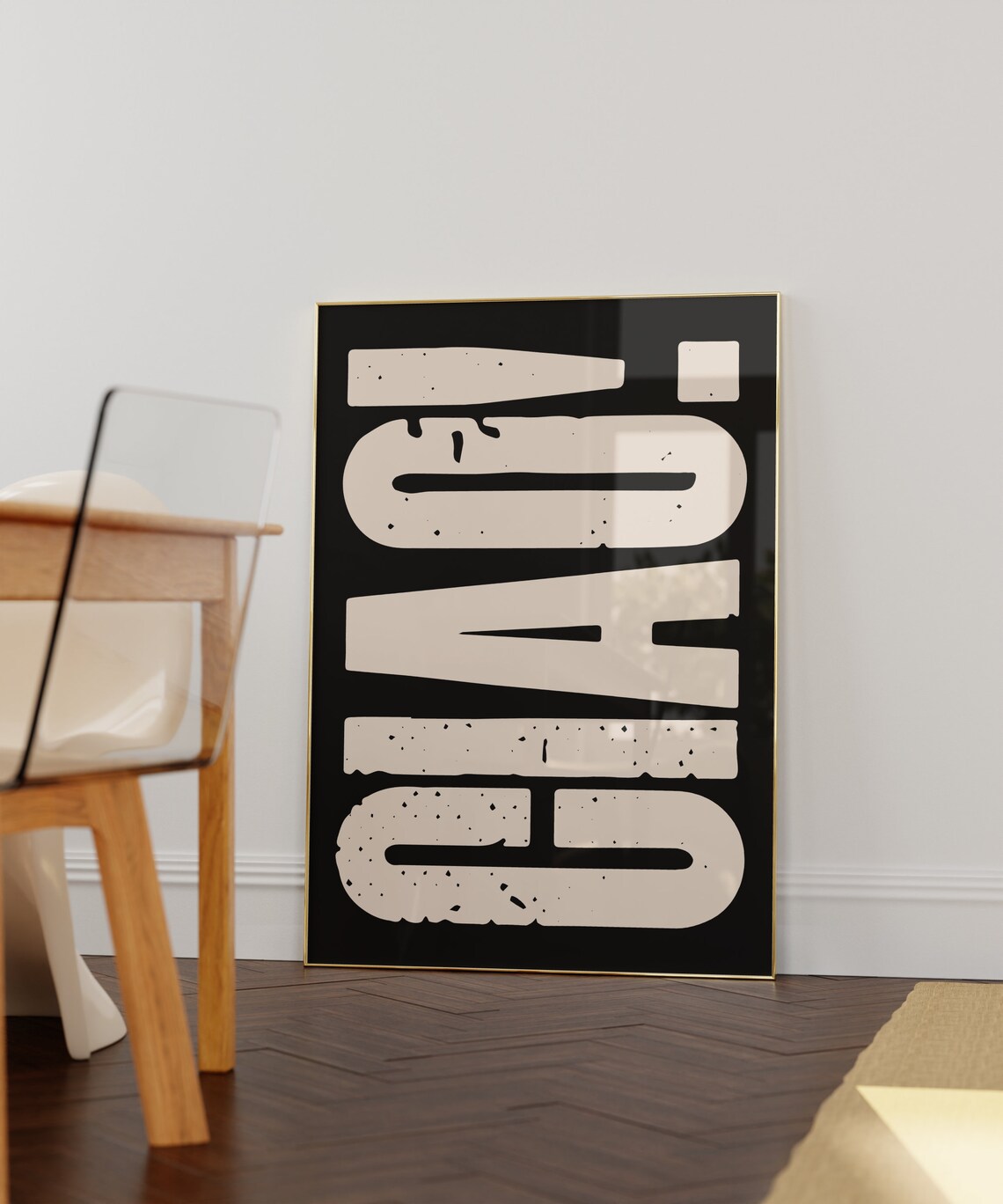 Ciao Italian Greeting Bold Black Cream Modern Typography Wall Art - Image 3