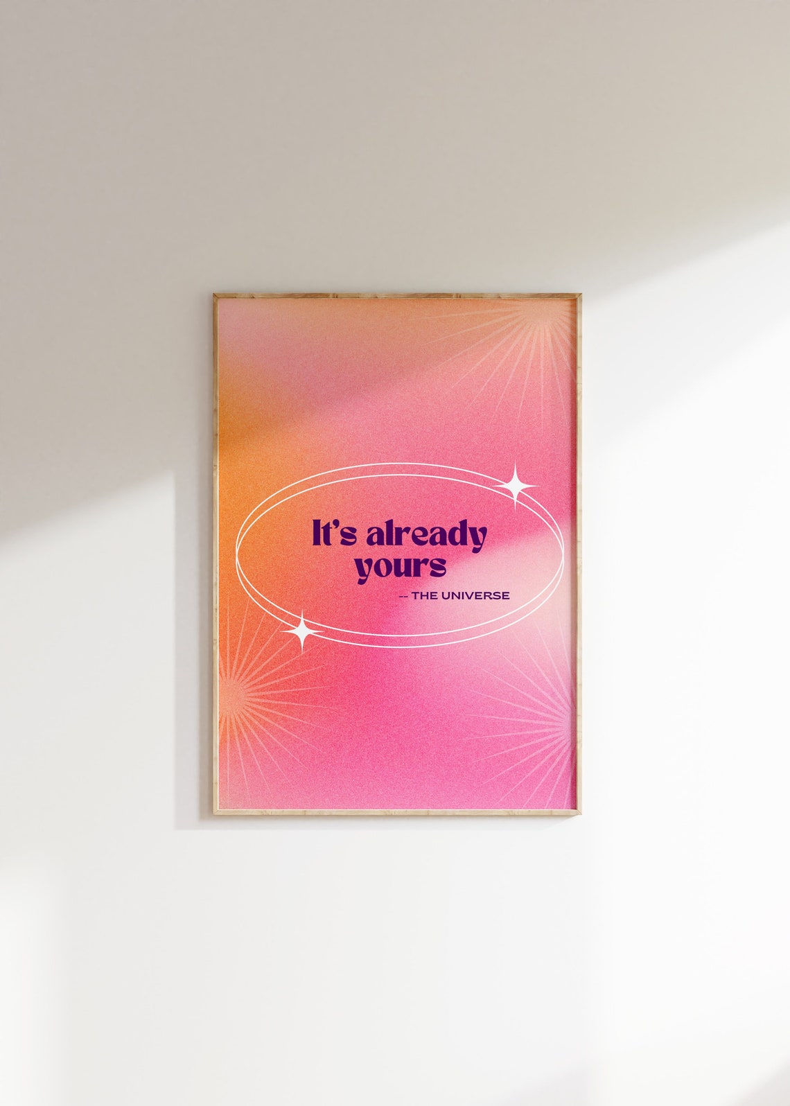 Its Already Yours Universe Pink Gradient Retro Sunburst Poster