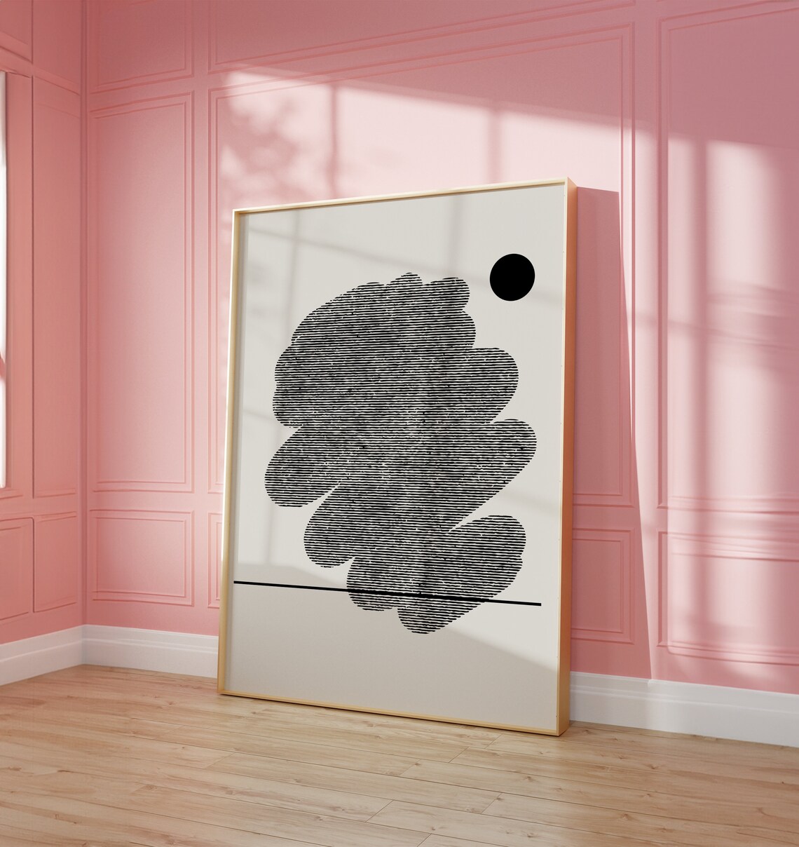 Abstract Organic Black Ink Blob Minimalist Beige Japandi Poster - Image 3