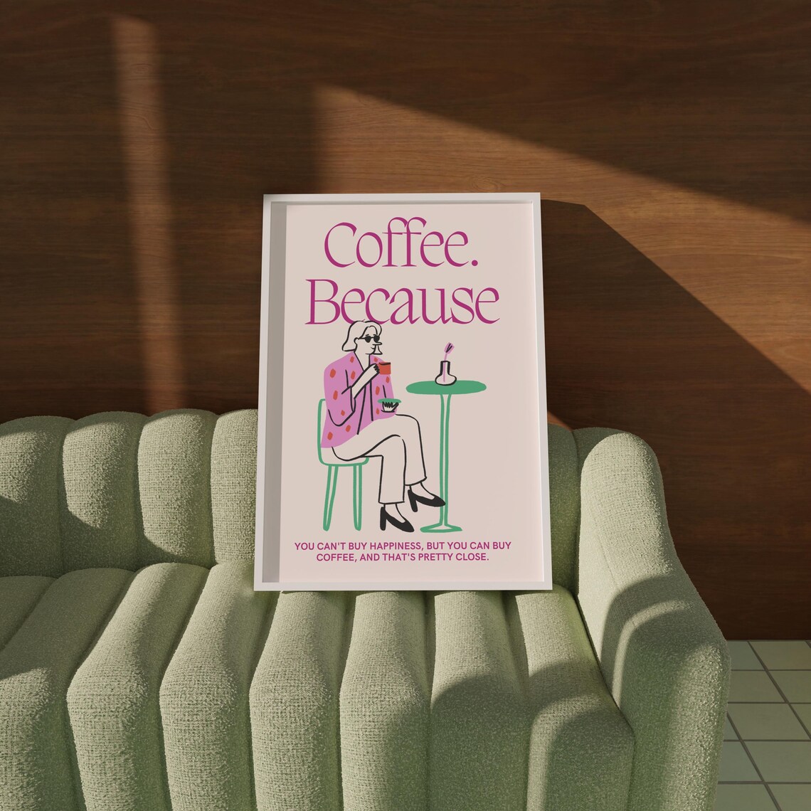 Funny Coffee Happiness Art Print, Kitchen Art - Image 3