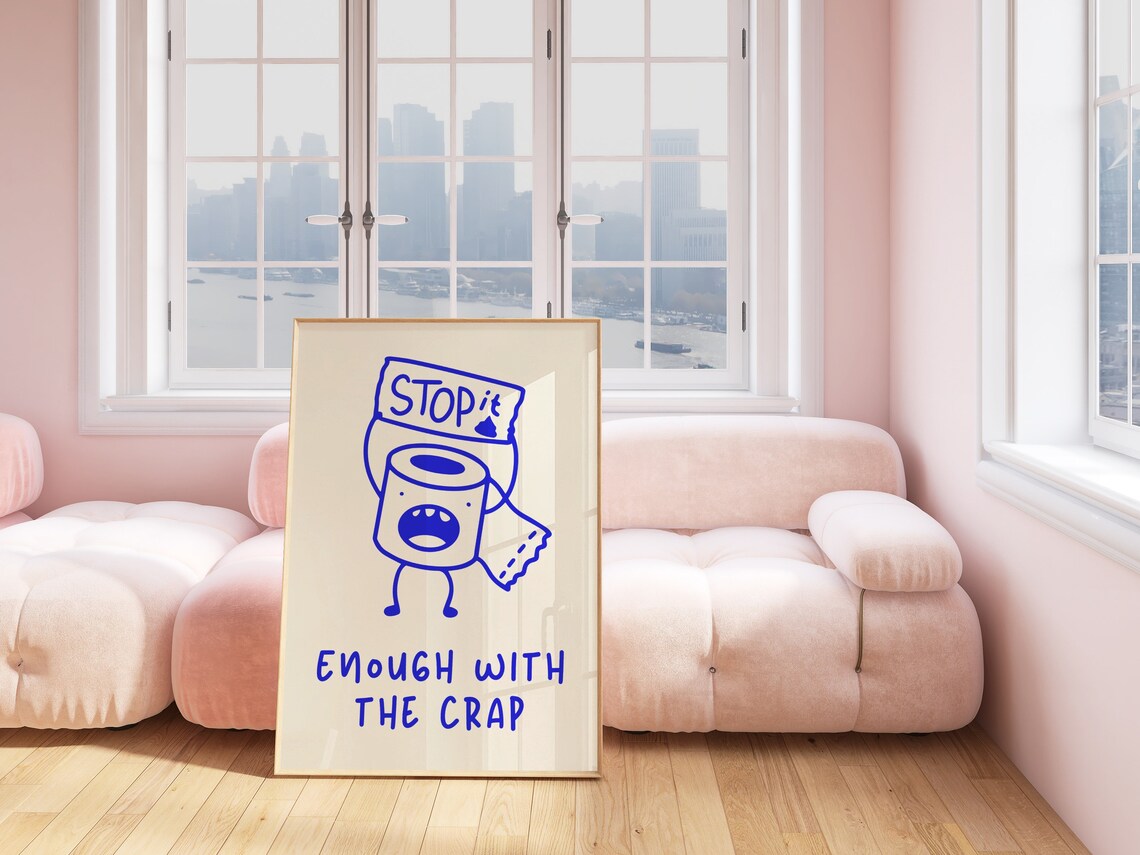 Funny Bathroom Toilet Paper Protest Retro Art Print - Image 3