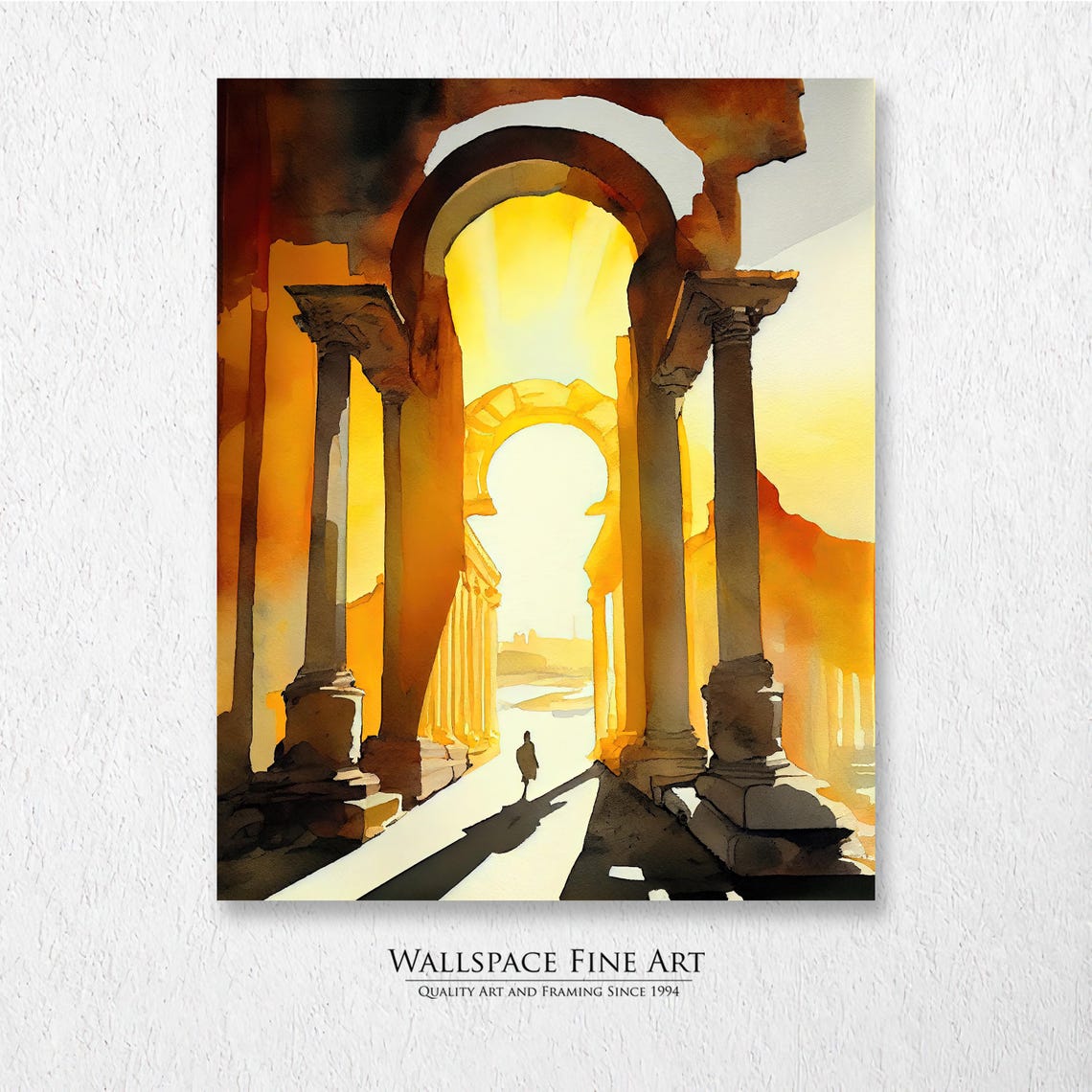 Ancient Stone Arches Sunlit Ruins Walk Through History Poster