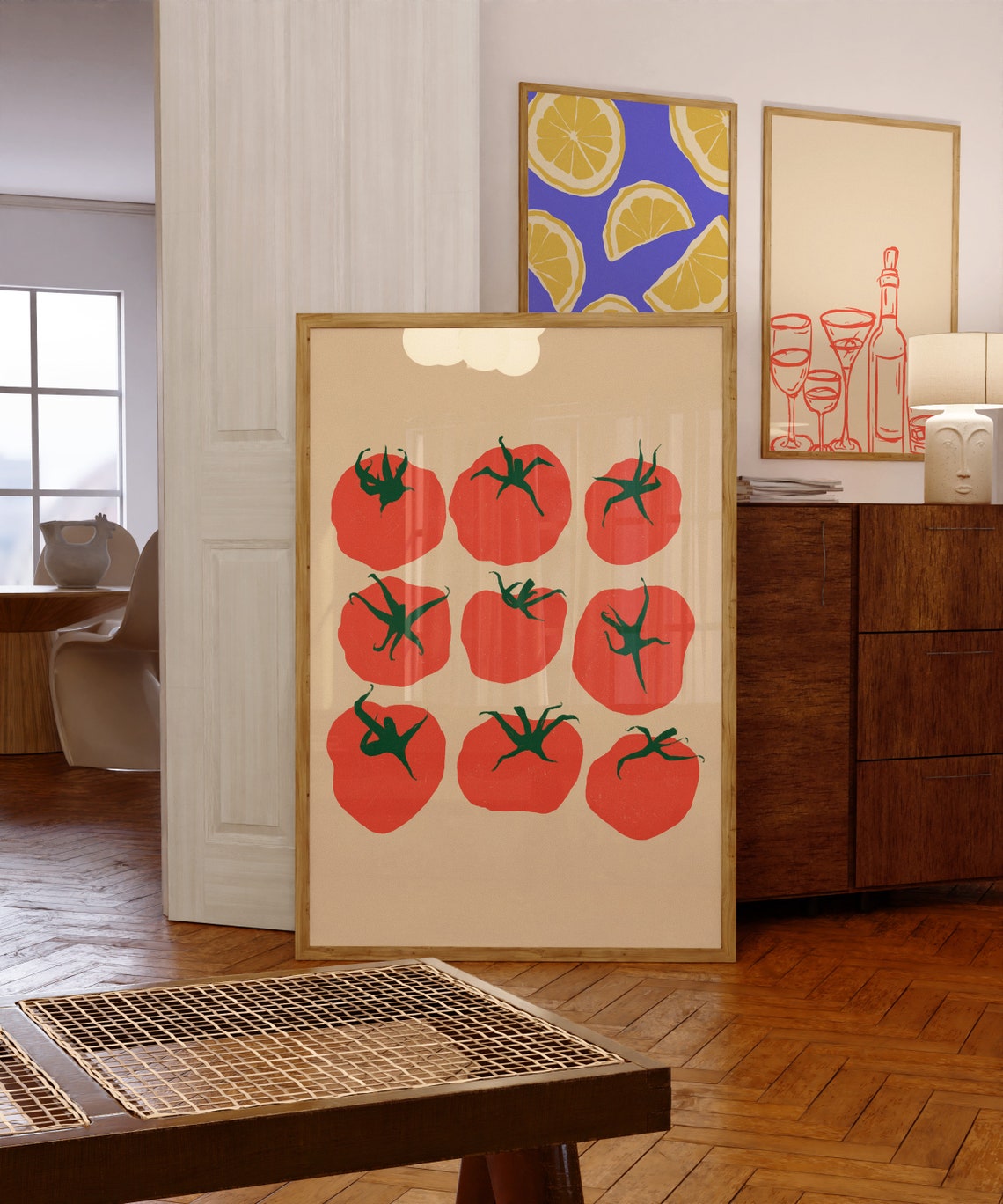 Red Tomatoes Grid Pop Art Style Kitchen Food Decor Wall Poster - Image 6