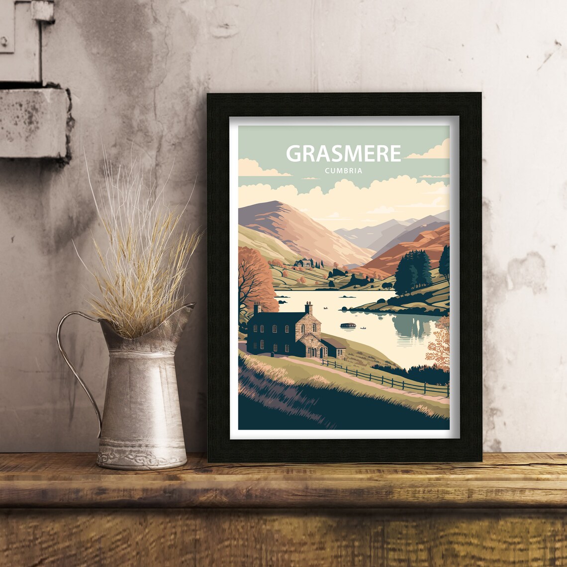 Grasmere Travel Poster, Lake District Travel Poster - Image 5