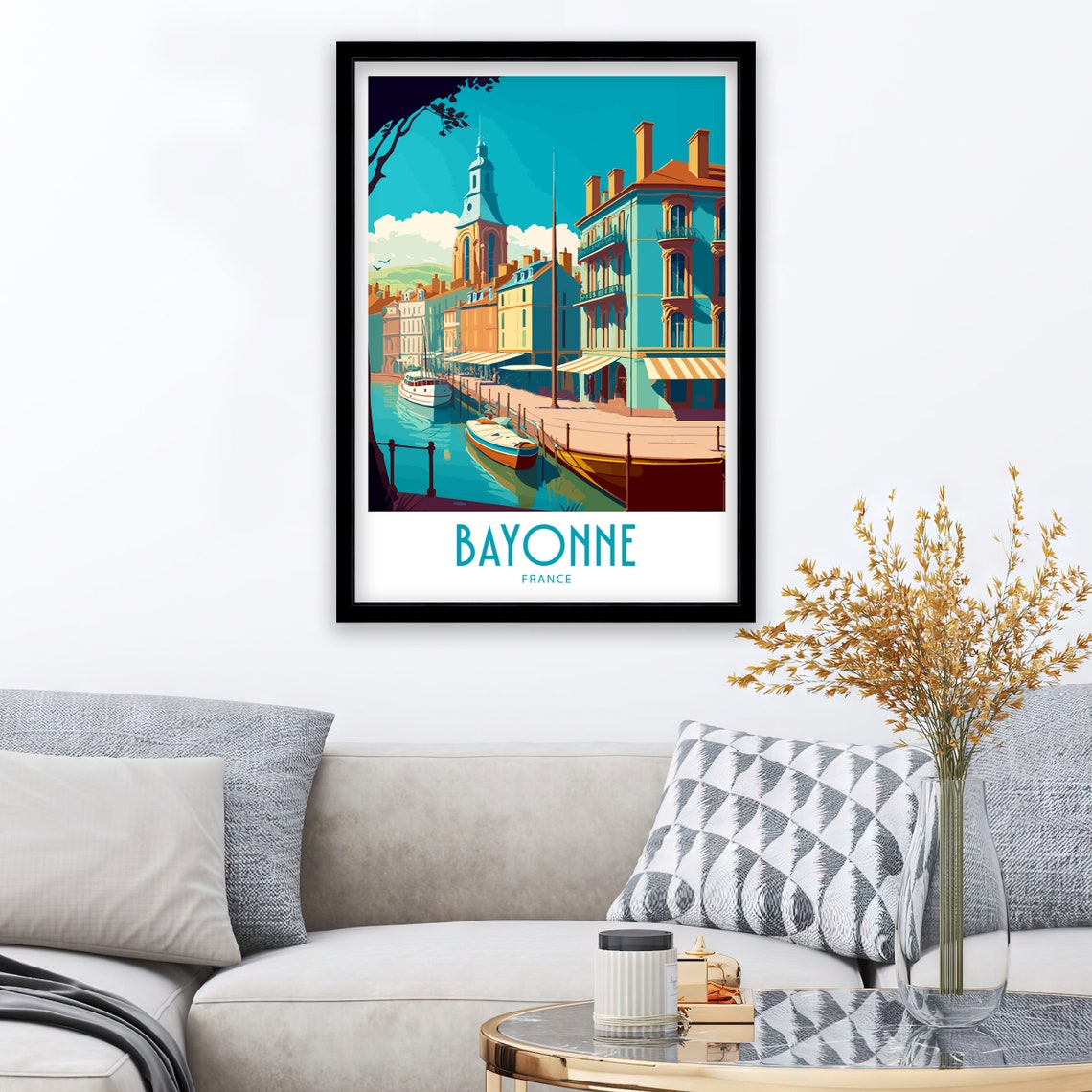 Bayonne Travel Print Bayonne France Poster Home Dcor Bayonne France Art Wall Hanging Bayonne France Wall Art Poster Gift Bayonne France - Image 3