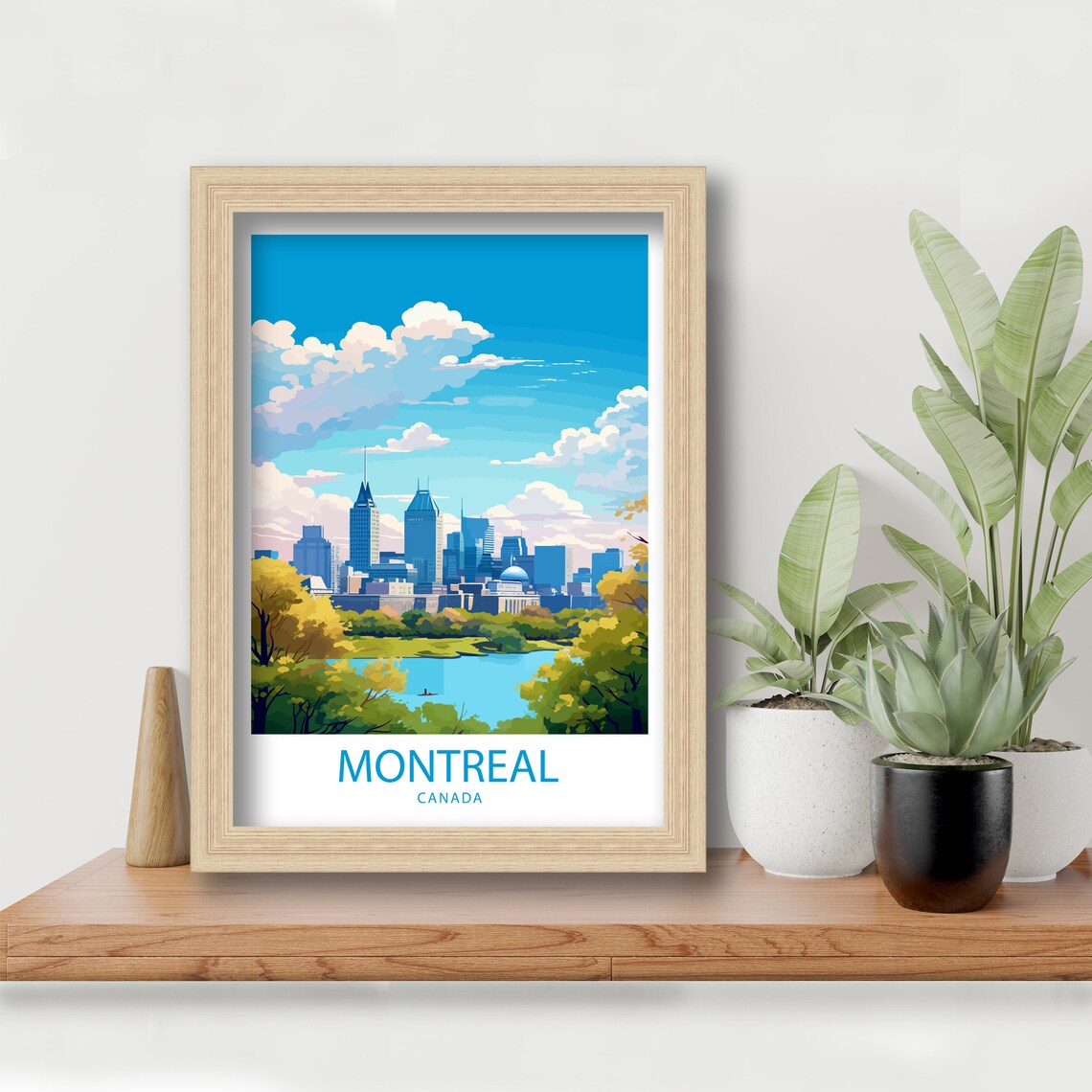 Montreal Canada Downtown Skyline Park Lake Vintage Travel Poster - Image 5