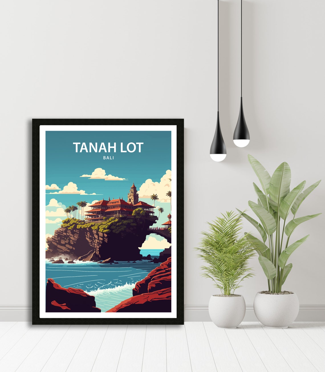 Tanah Lot Travel Print Tanah Lot Temple Wall Art Tanah Lot Bali Home Living Decor Tanah Lot Illustration Travel Poster Gift For Tanah Lot - Image 5