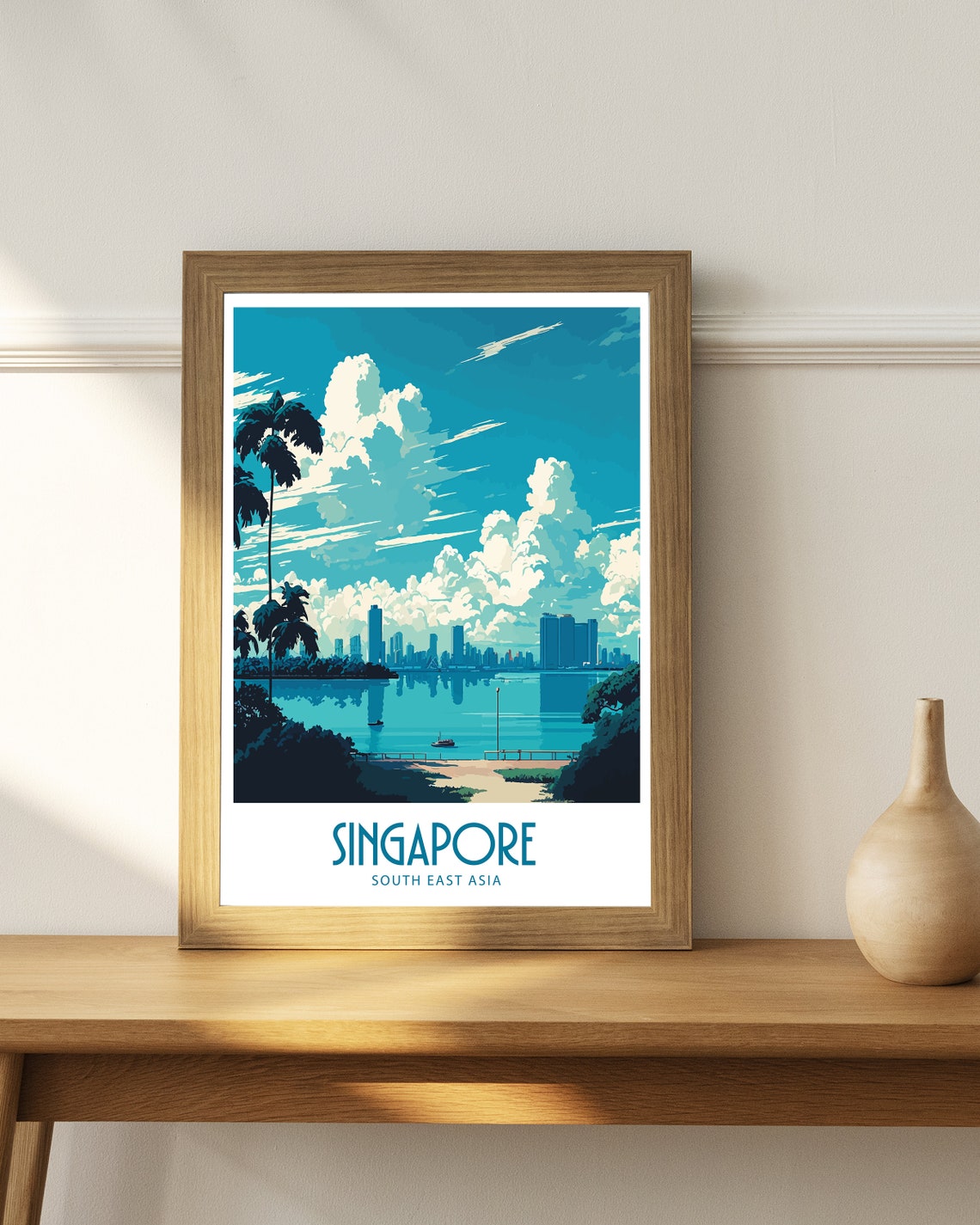 Singapore South East Asia Waterfront Skyline Tropical Cloud Poster - Image 3