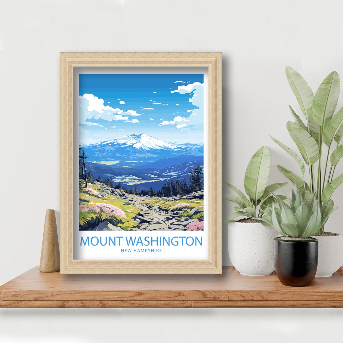 Mount Washington New Hampshire Snowy Peak Alpine Travel Poster - Image 6
