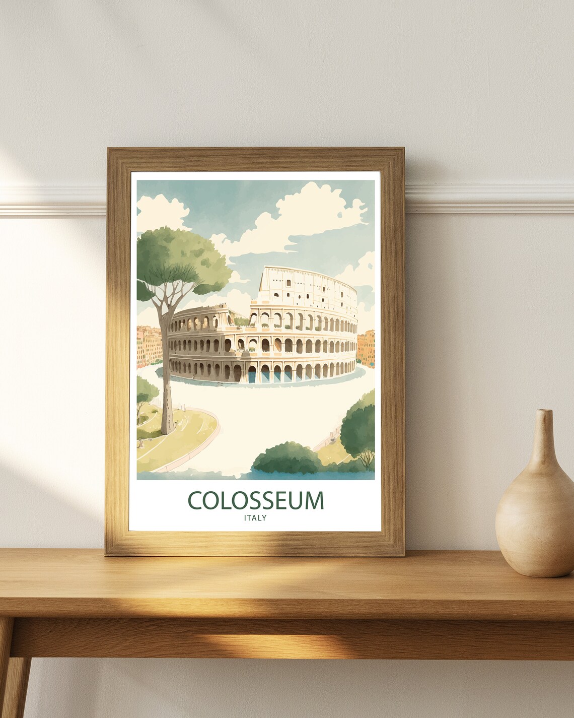 Colosseum Rome Travel Poster, Historic Landmark Print - Image 3