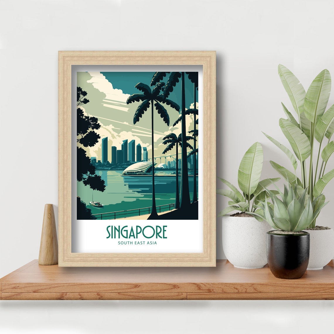 Singapore Travel Print Wall Art Singapore Travel Poster Gift For Singapore Scenery Wall Art Singapore Asia City Wall Art Gift For Singapore - Image 5