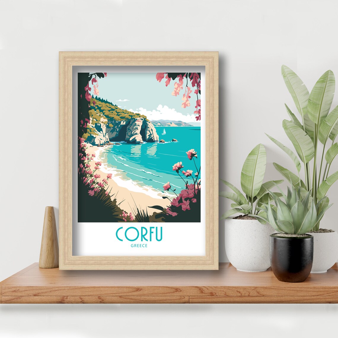 Corfu Greece Travel Poster, Europe Wall Art - Image 6
