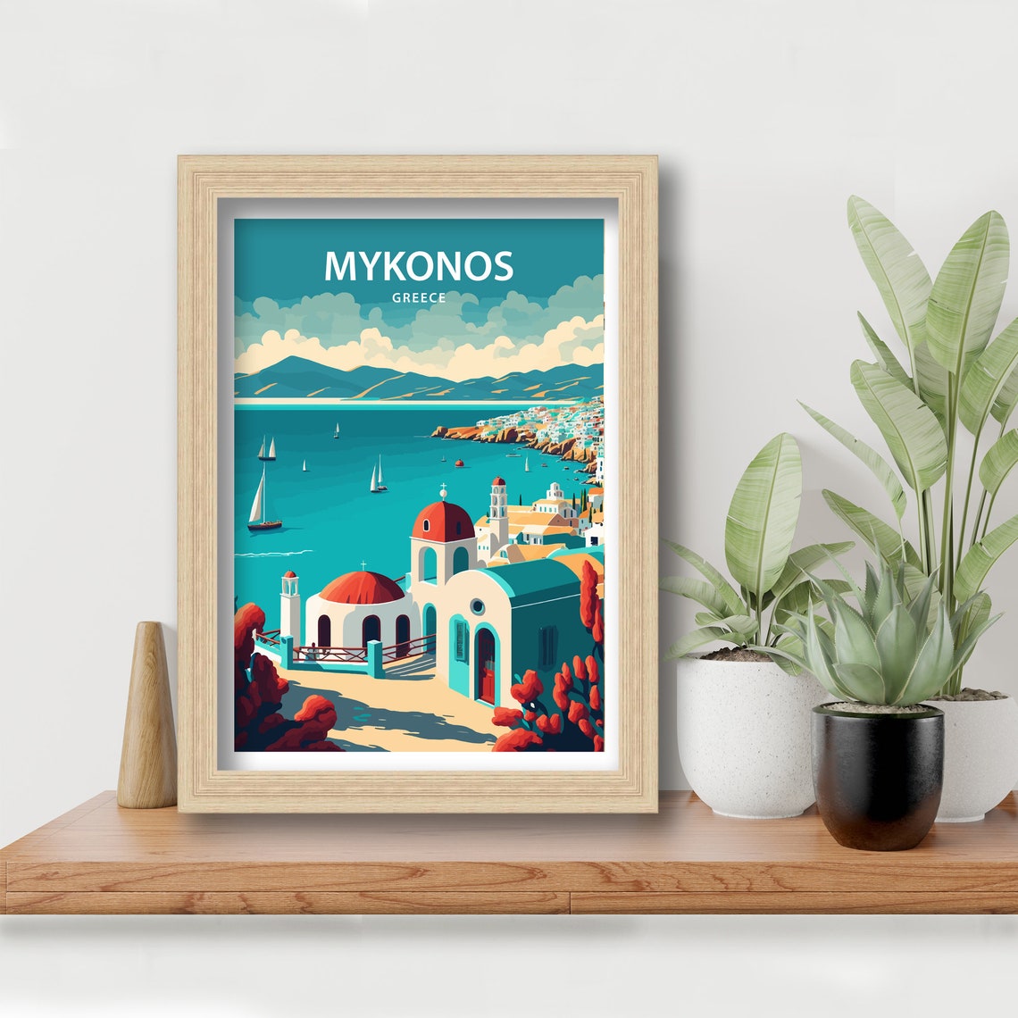 Mykonos Art Print Mykonos Print Greece Print Mykonos Wall Art Mykonos Poster Travel Poster Mykonos Travel Print Greece Art Print - Image 5