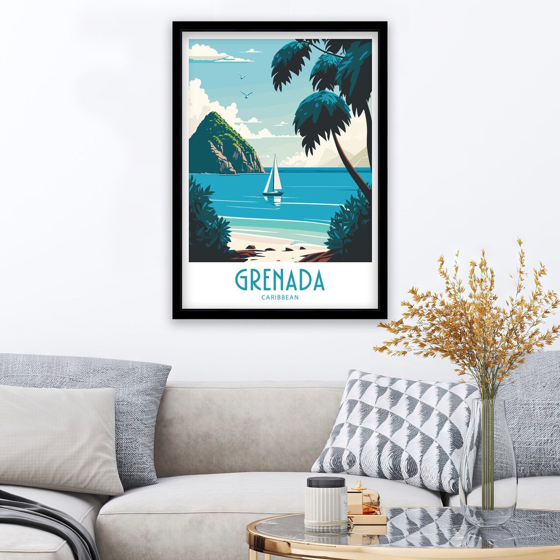 Grenada Travel Poster, Caribbean Scenery Art Print - Image 3