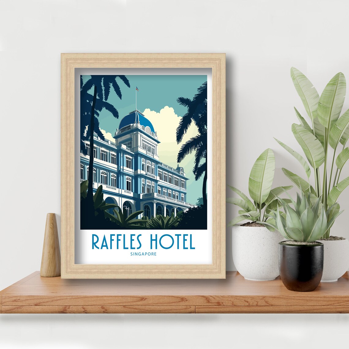 Raffles Singapore Travel Poster, Singapore City Art Print - Image 5