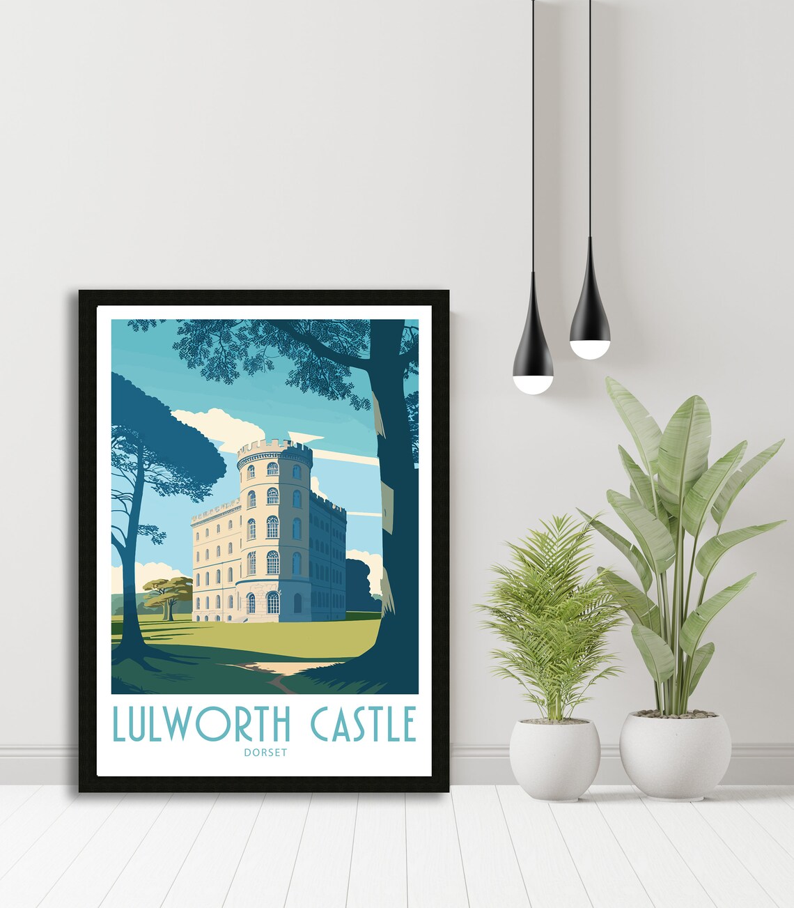 Lulworth Castle Travel Poster, Dorset Landmark - Image 5
