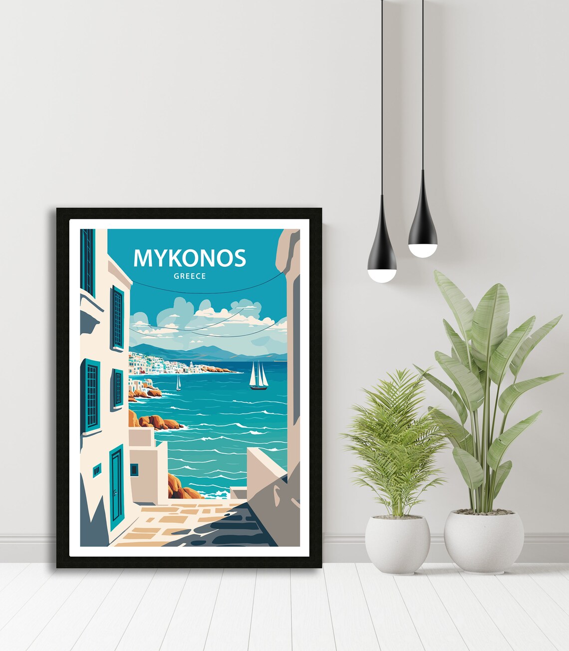 Mykonos Greece Travel Poster - Image 4