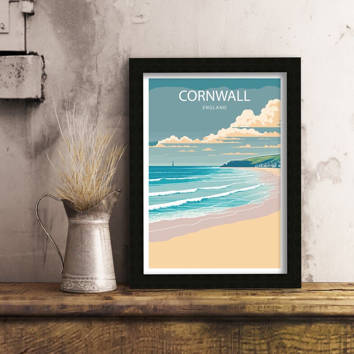 Cornwall Travel Poster Art Print - Image 5